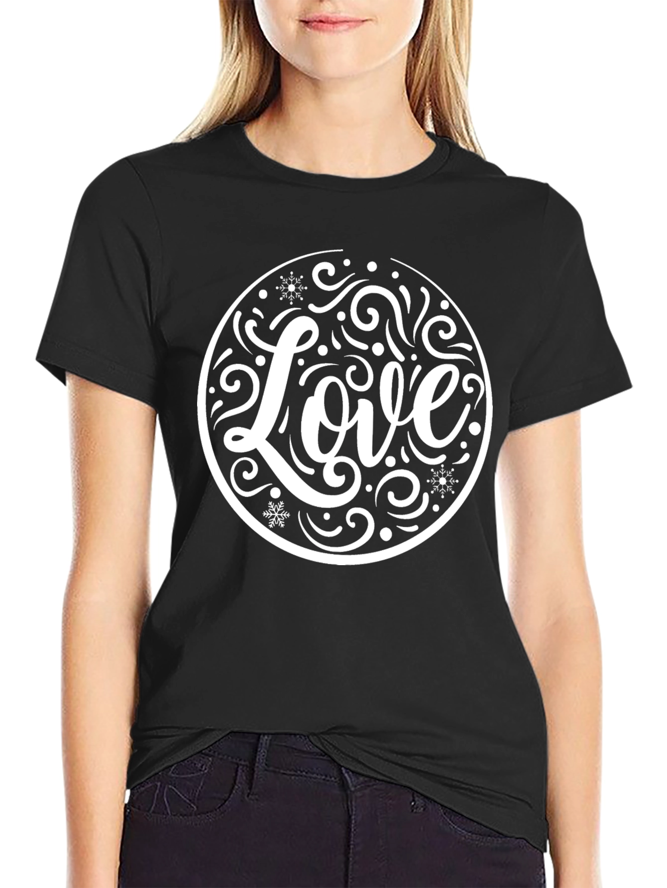 Love Circle Graphic Tee - Black Unisex