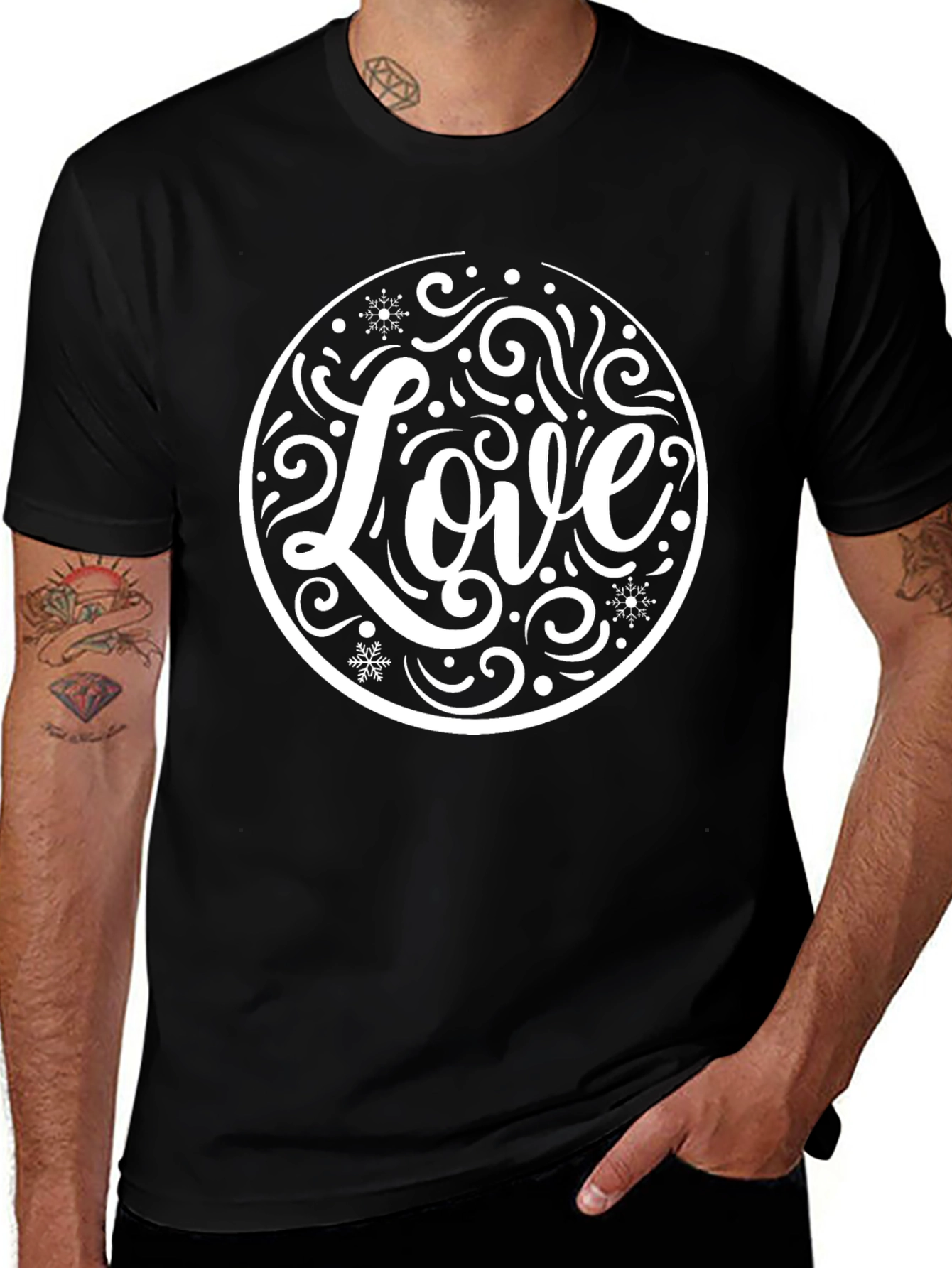 Love Circle Graphic Tee - Black Unisex