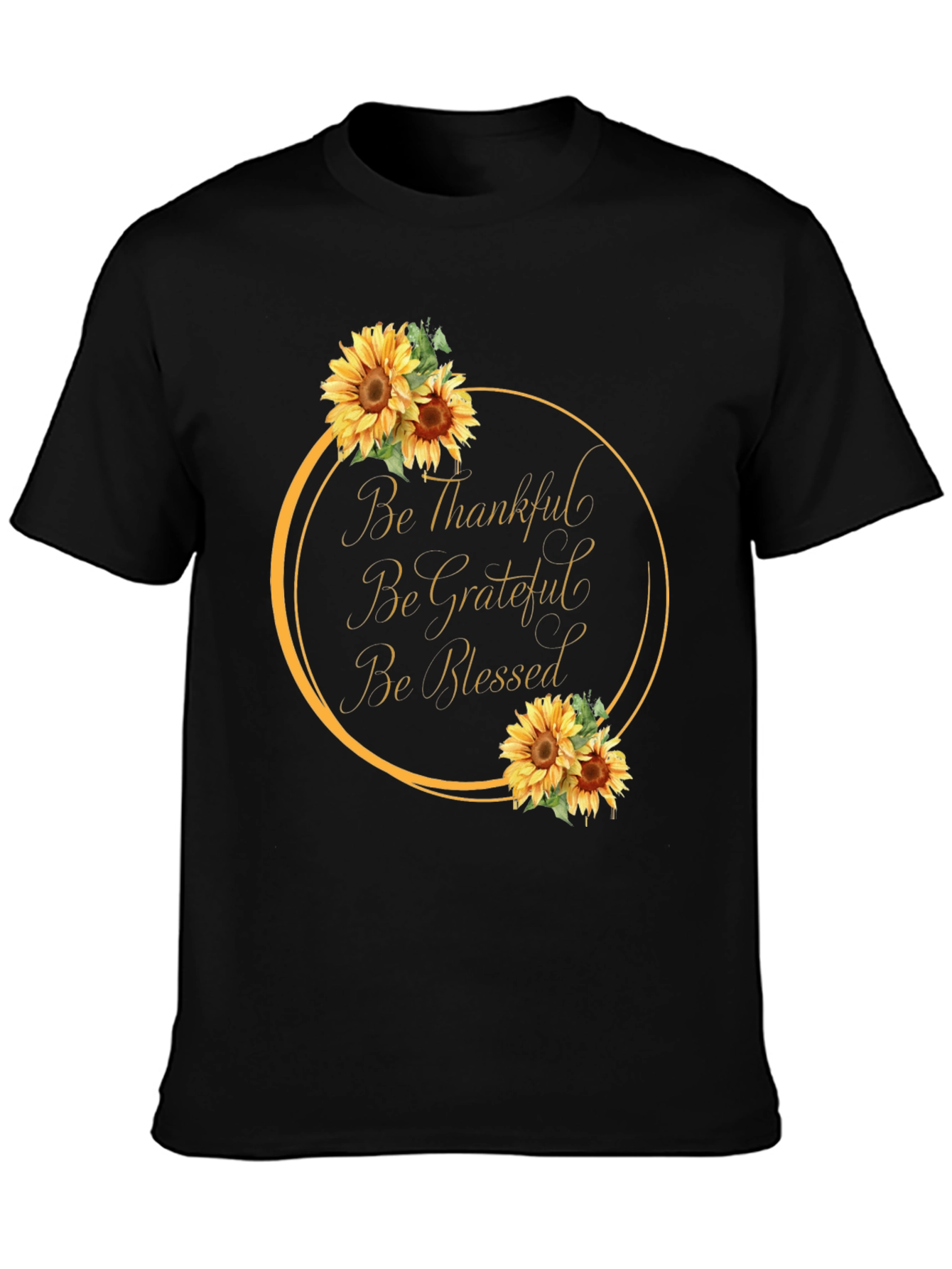 Thankful Grateful Blessed Sunflower Graphic Tee