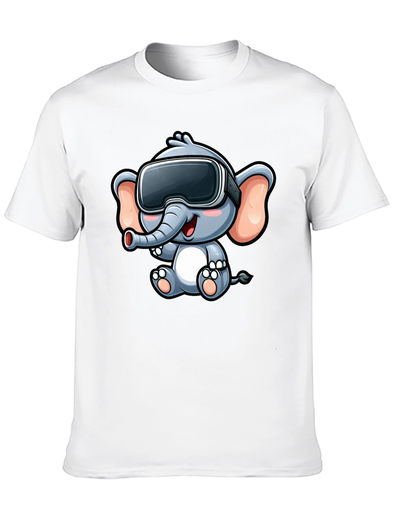 VR Elephant T-Shirt - Cute Cartoon Design