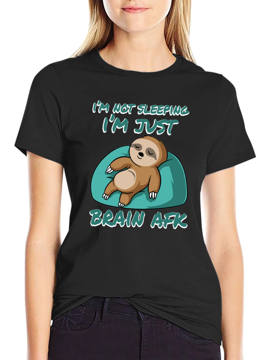Brain AFK Sloth Graphic Tee - Relaxed Comfort