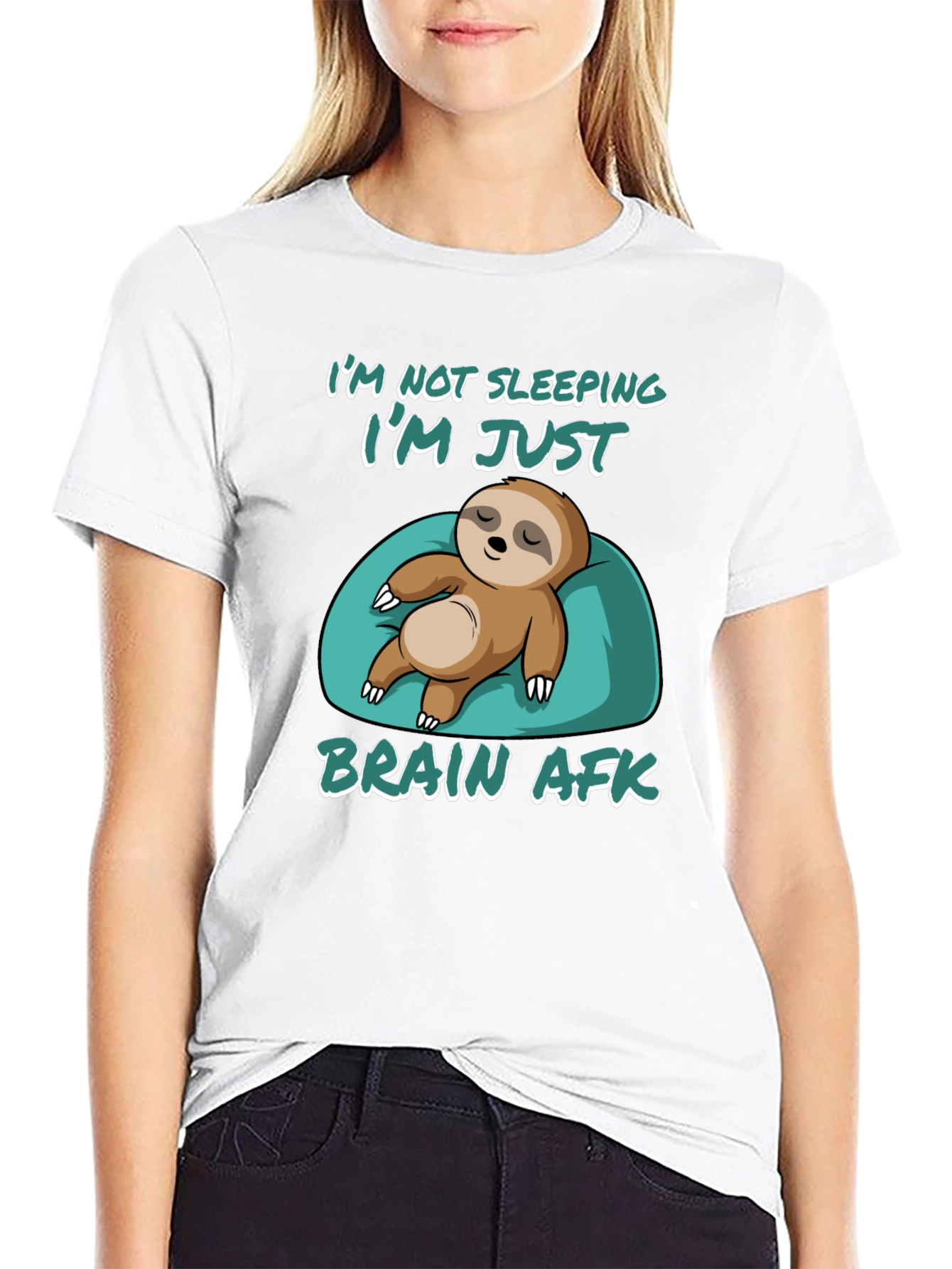 Brain AFK Sloth Graphic Tee - Relaxed Comfort