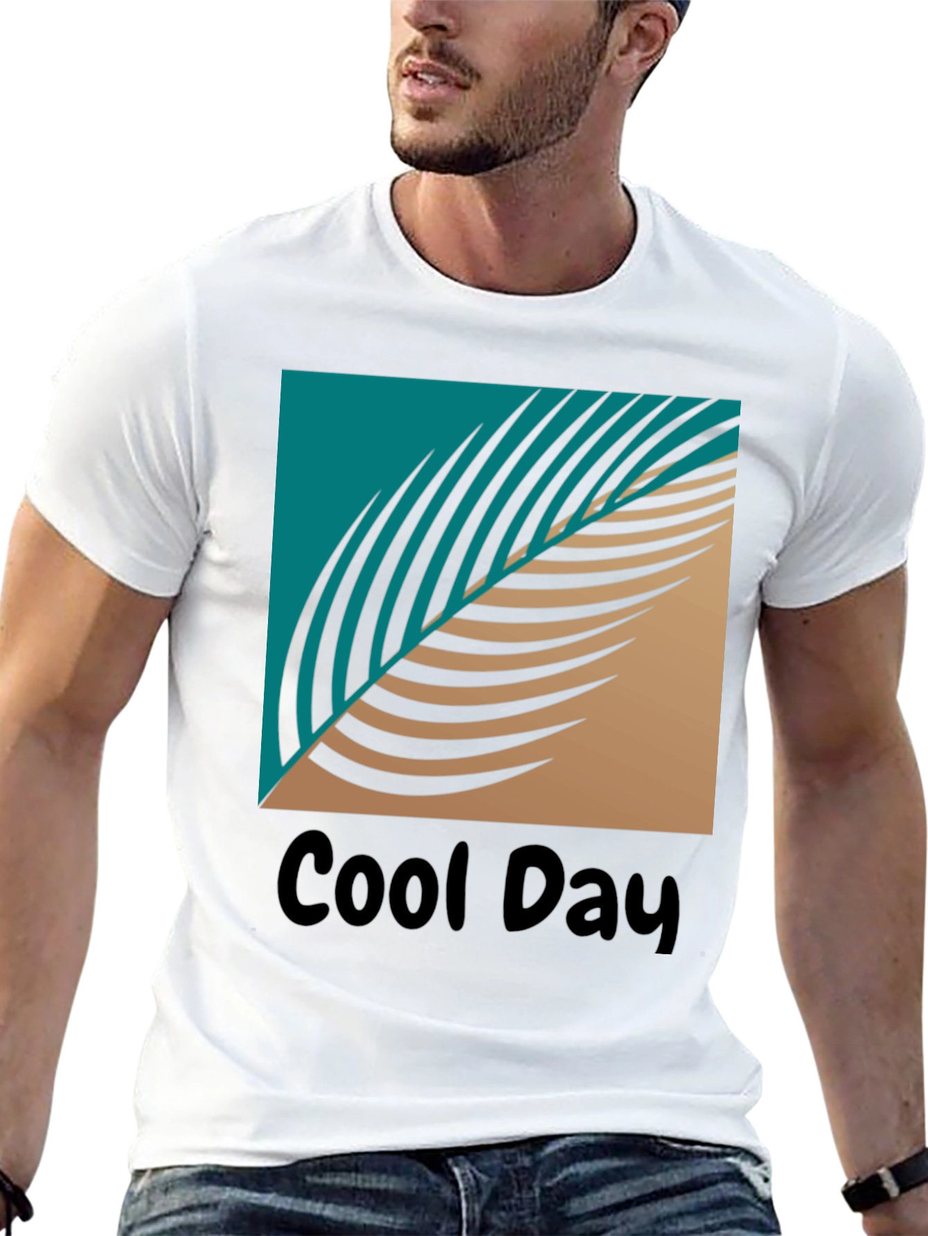 Cool Day Graphic T-Shirt - Tropical Leaf Design