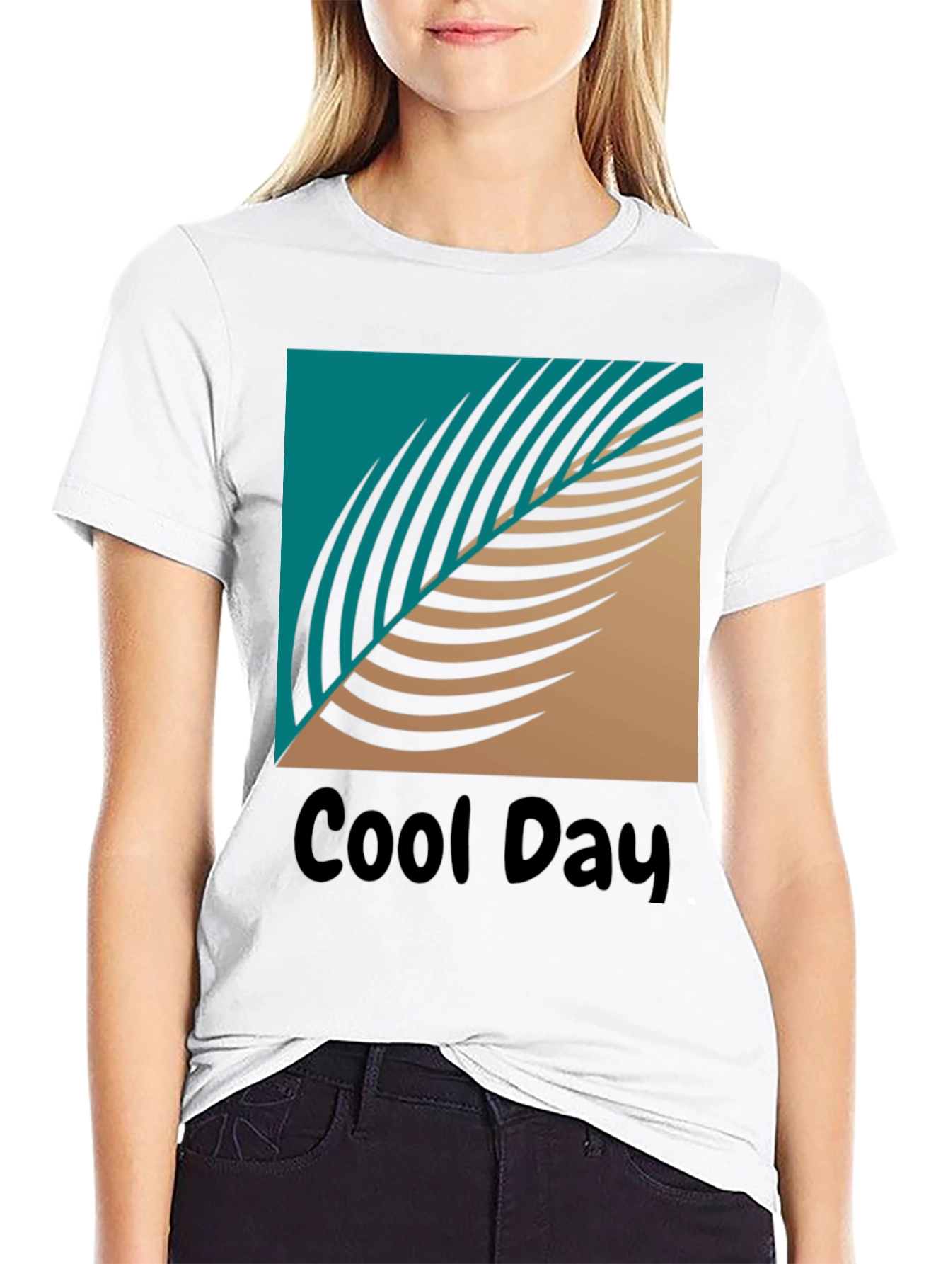 Cool Day Graphic T-Shirt - Tropical Leaf Design