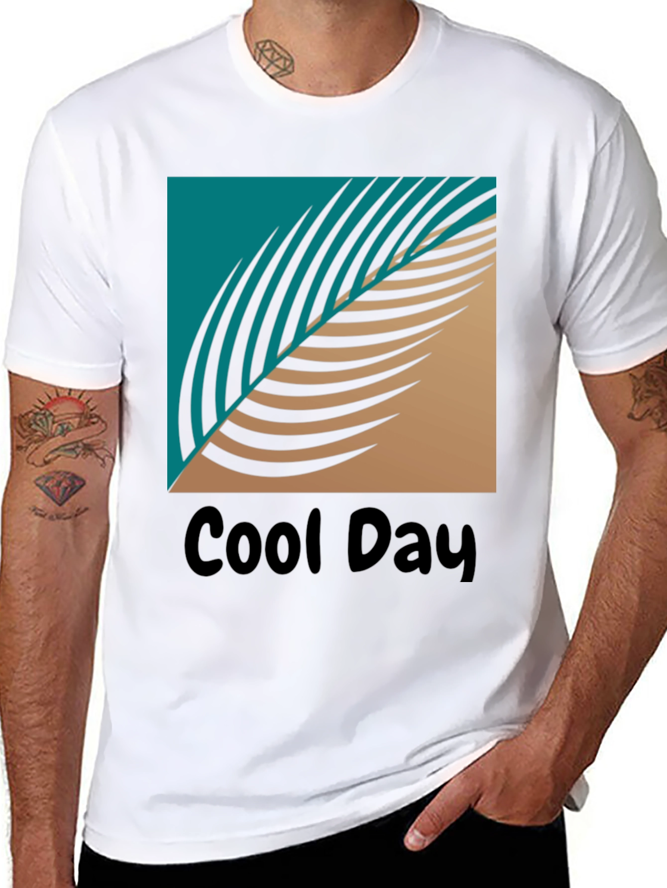 Cool Day Graphic T-Shirt - Tropical Leaf Design