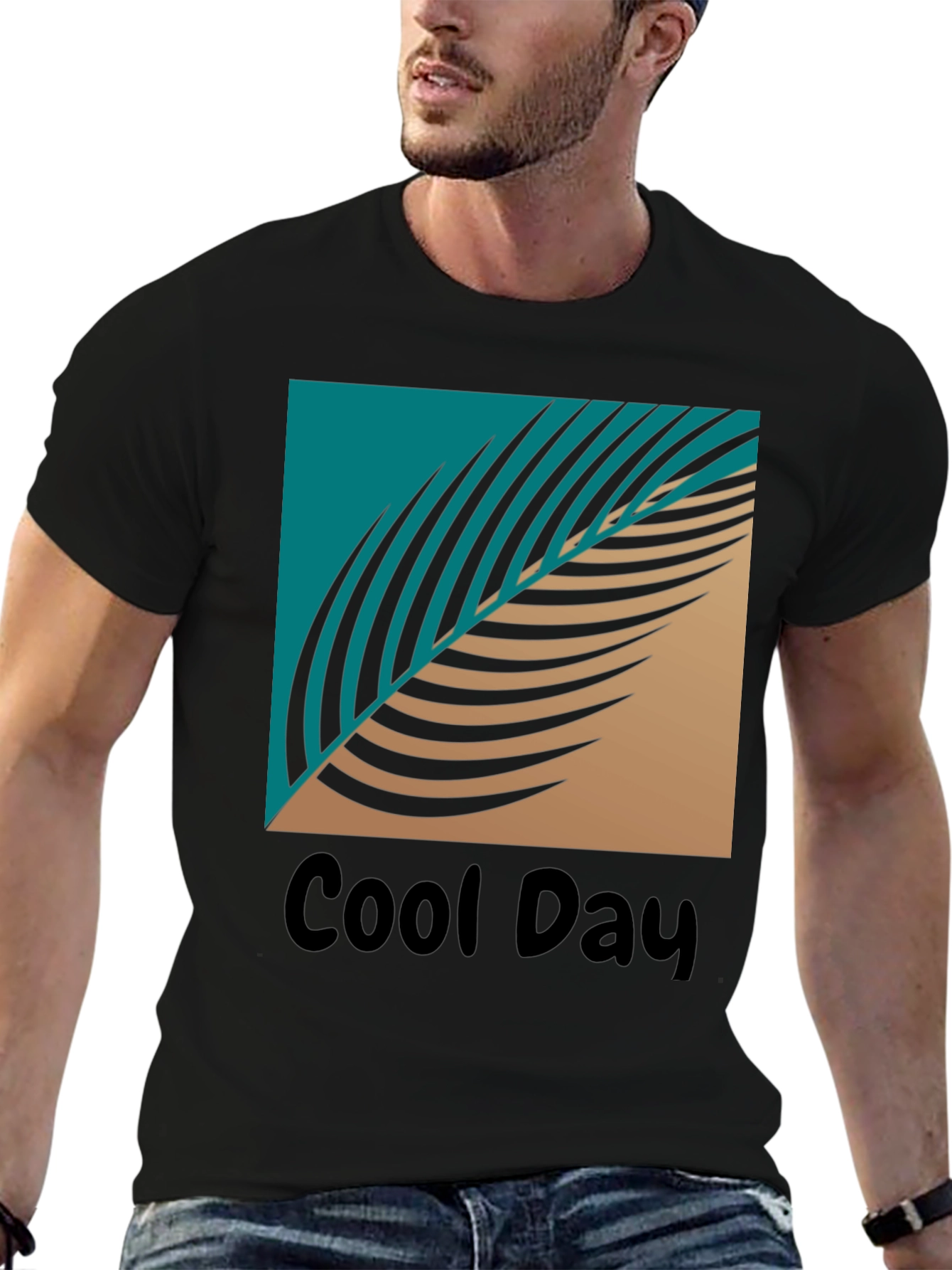 Cool Day Graphic T-Shirt - Tropical Leaf Design