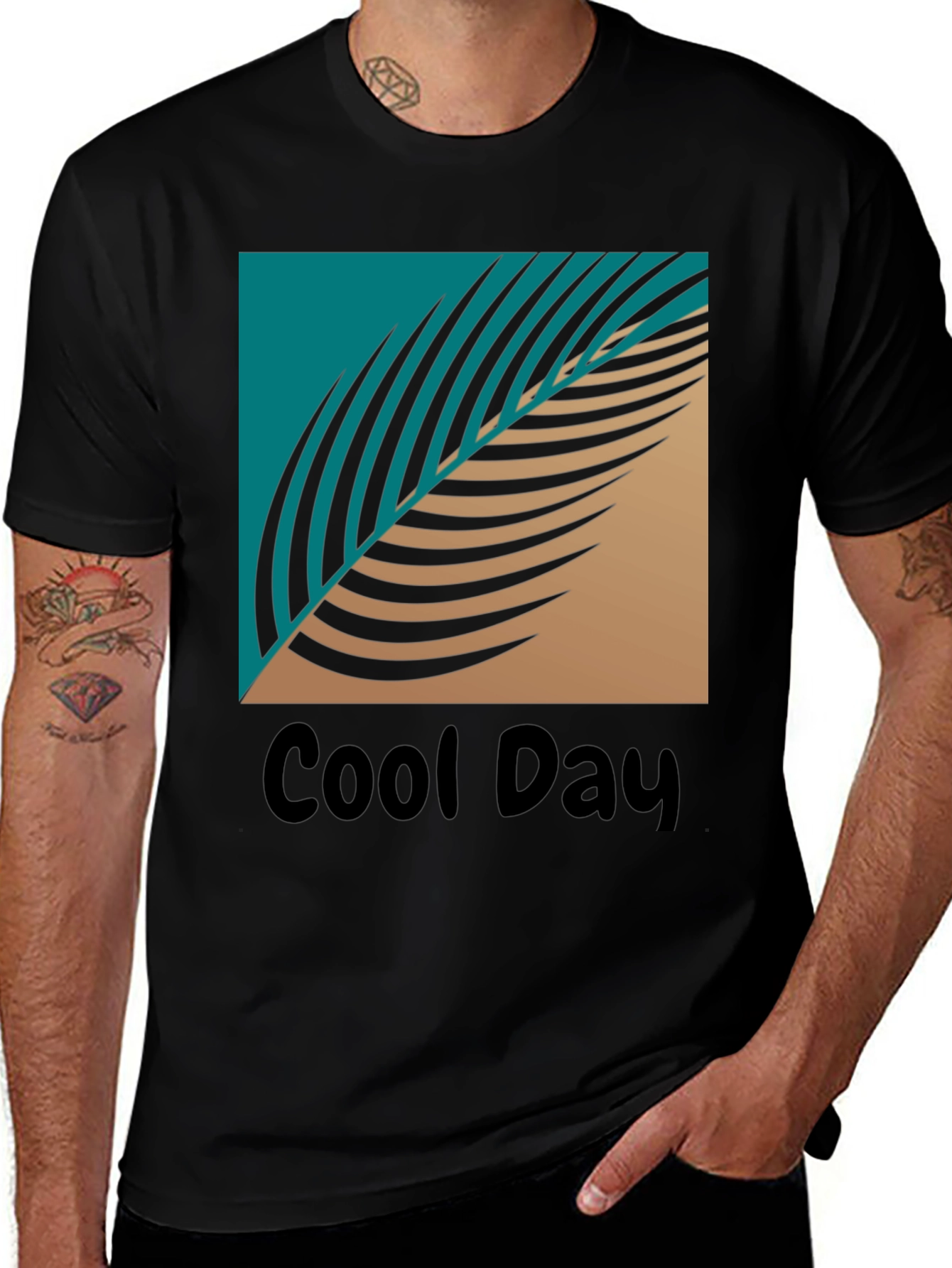 Cool Day Graphic T-Shirt - Tropical Leaf Design