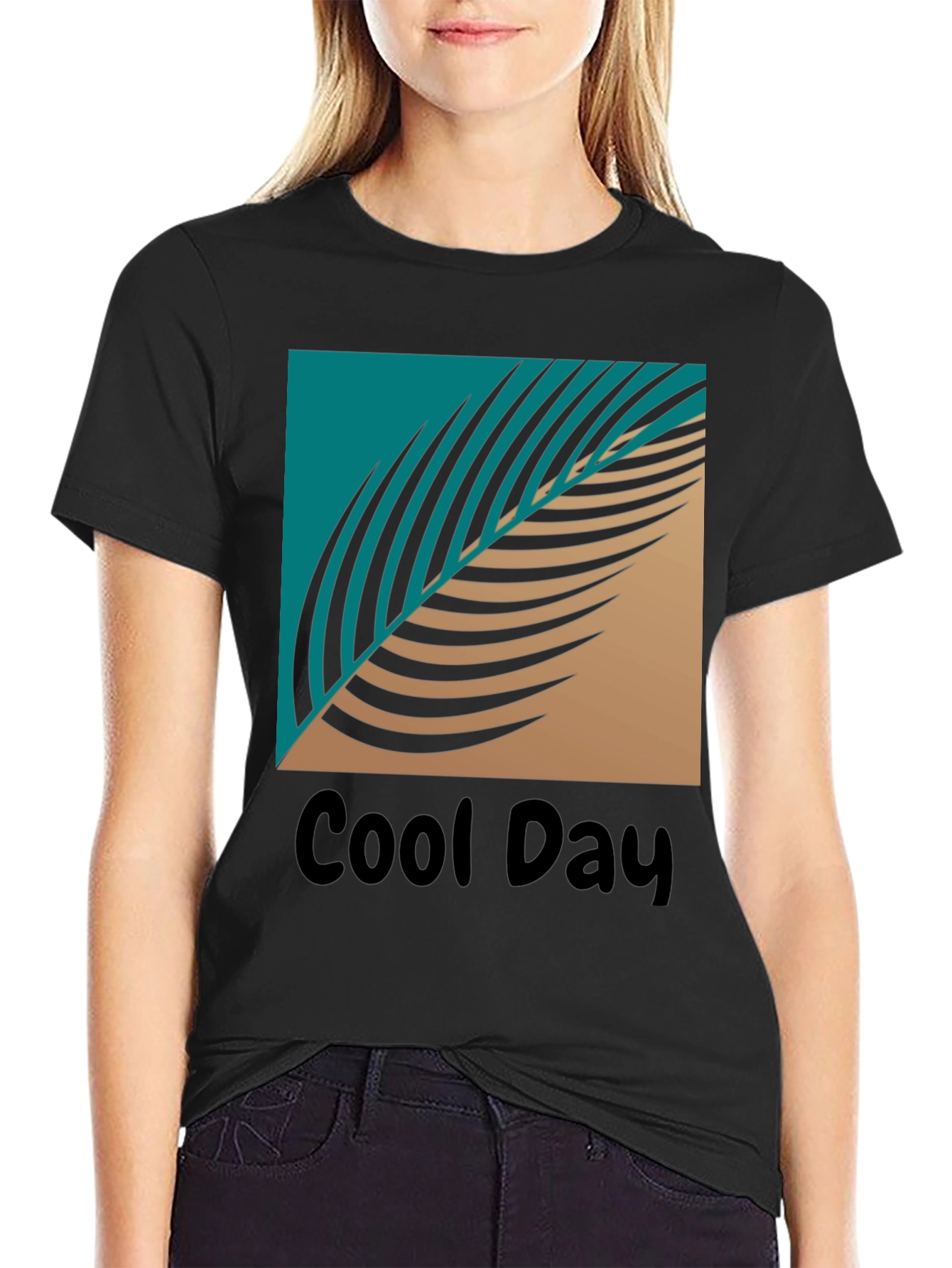 Cool Day Graphic T-Shirt - Tropical Leaf Design