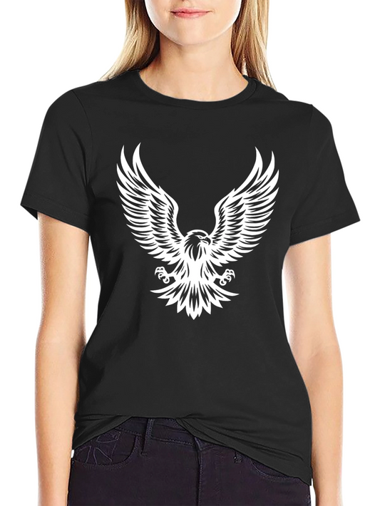 Black Eagle Graphic Tee - Cool Bird Print