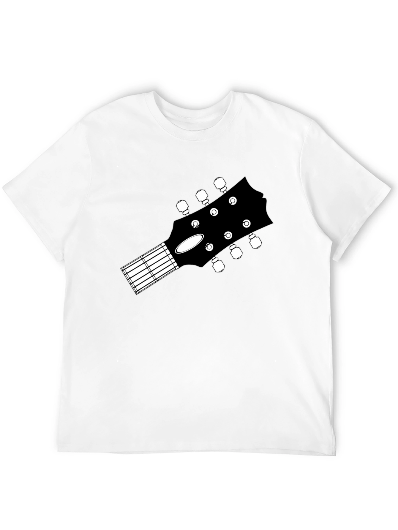 Guitar Headstock Graphic Tee - Music Lovers Black T-Shirt