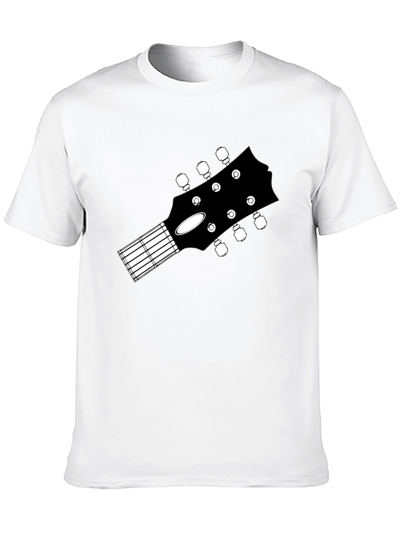 Guitar Headstock Graphic Tee - Music Lovers Black T-Shirt