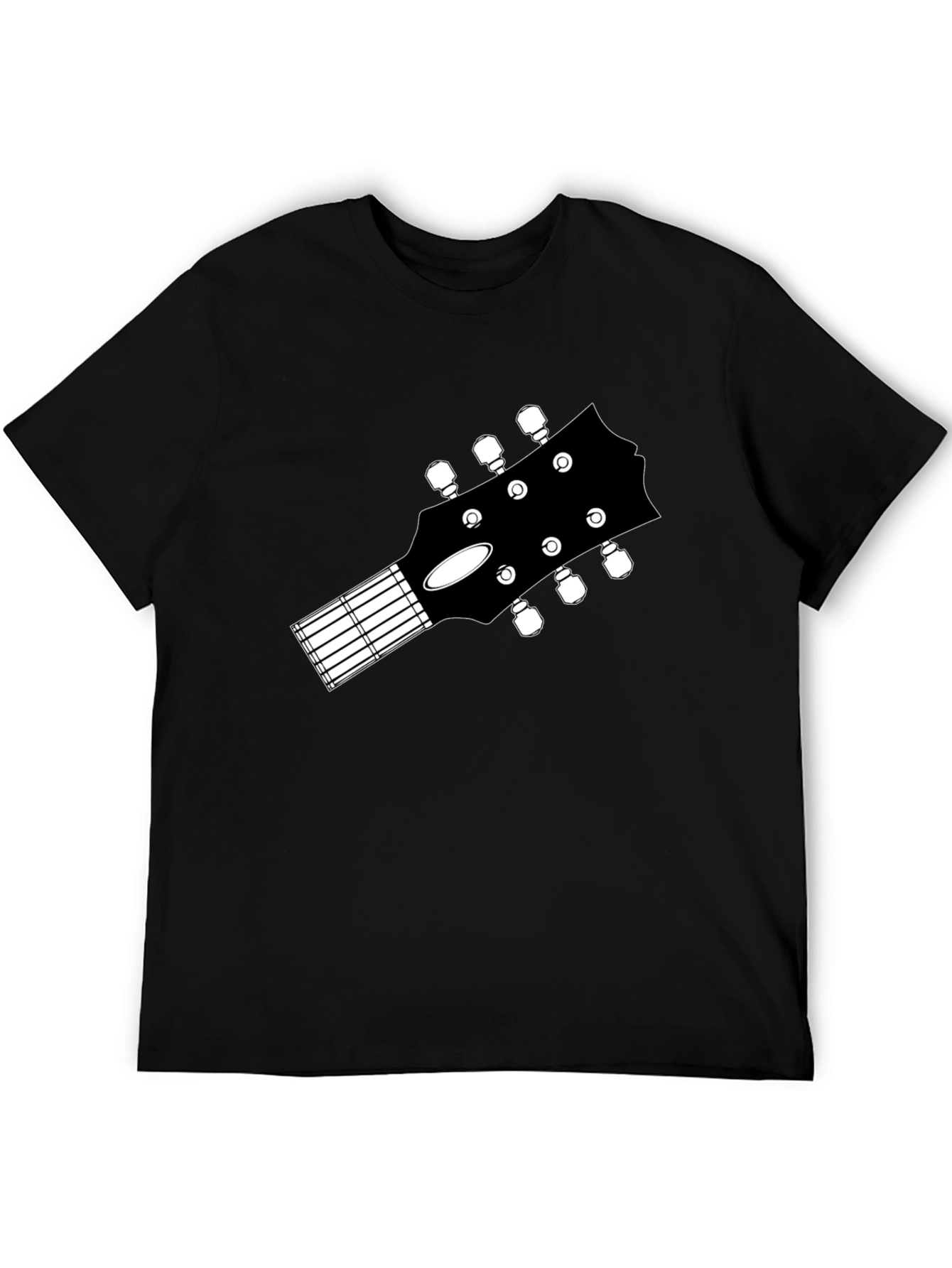 Guitar Headstock Graphic Tee - Music Lovers Black T-Shirt