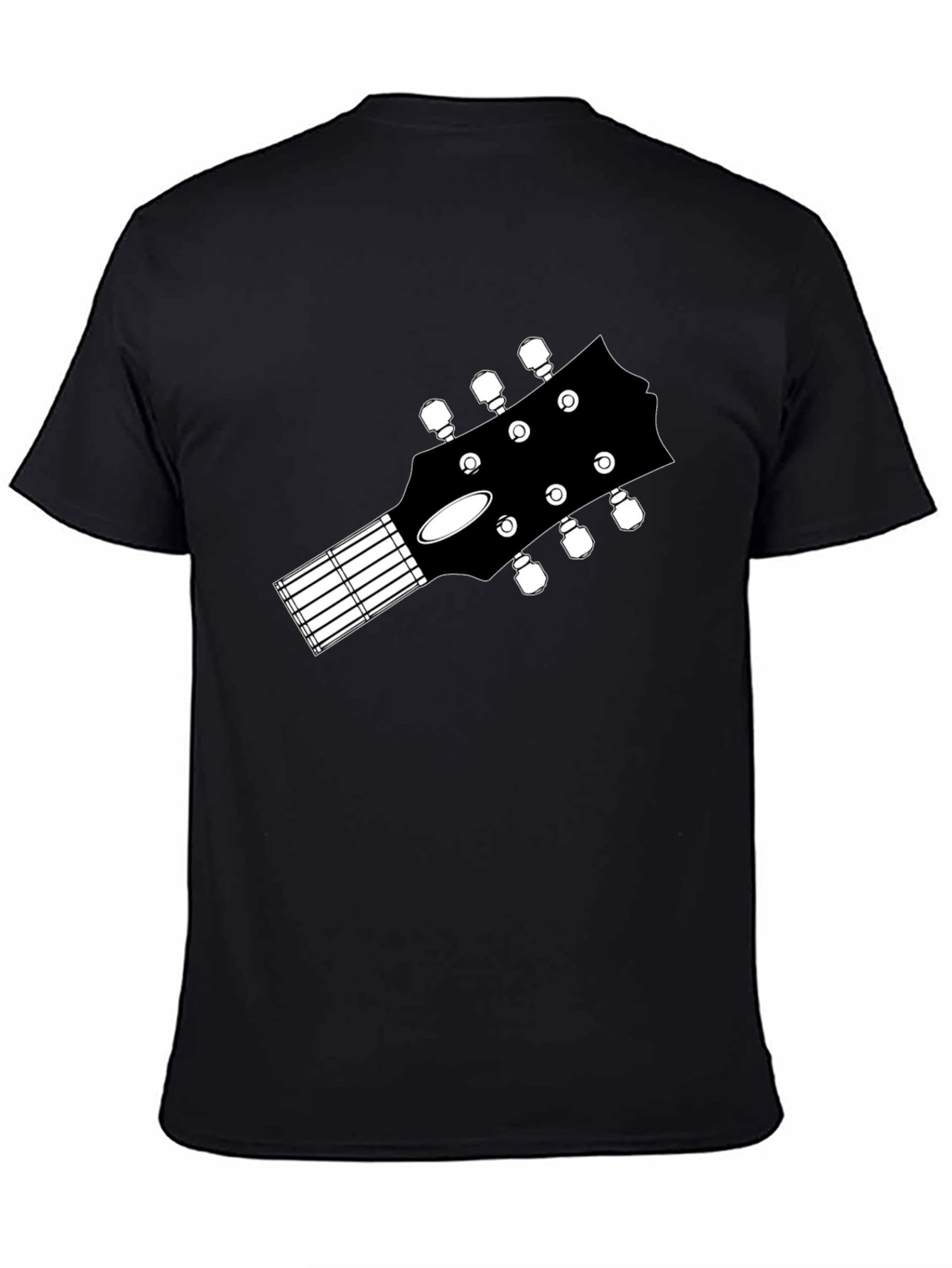 Guitar Headstock Graphic Tee - Music Lovers Black T-Shirt