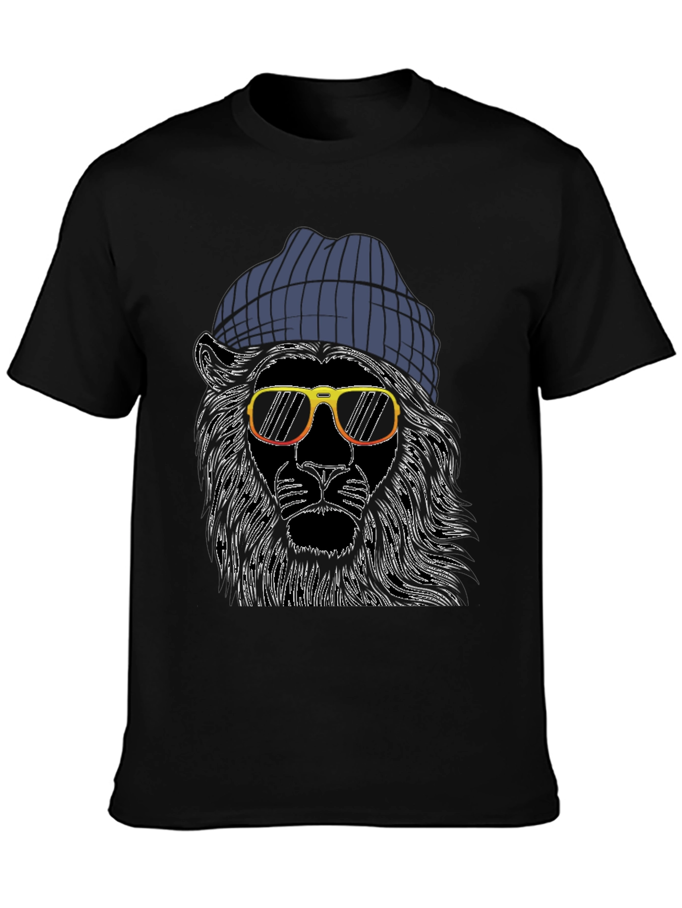Cool Lion Tee: Graphic Print Beanie & Shades