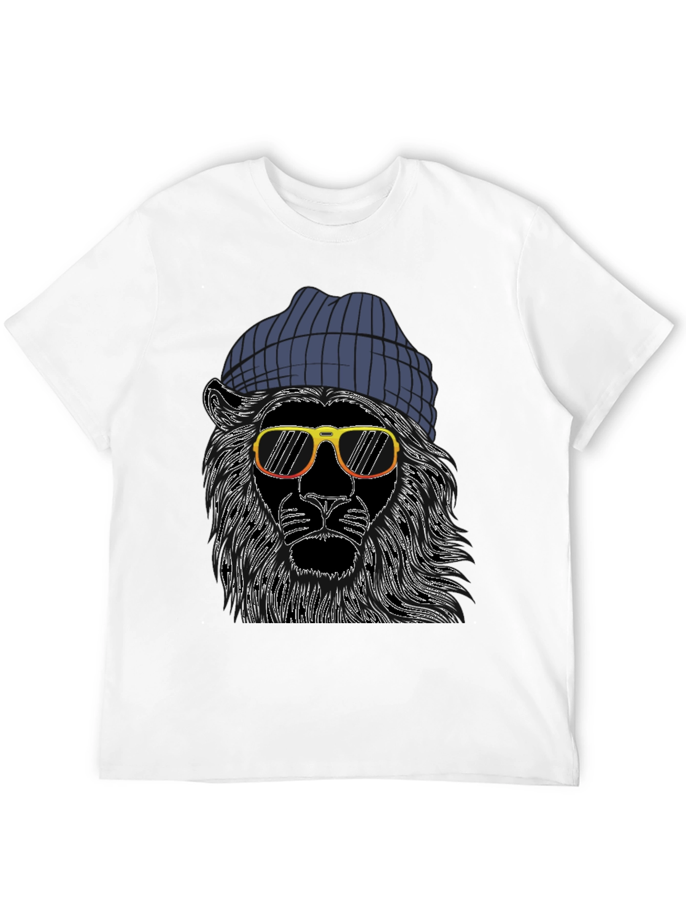 Cool Lion Tee: Graphic Print Beanie & Shades