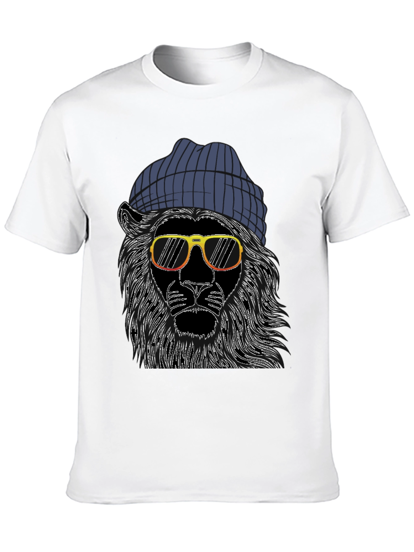 Cool Lion Tee: Graphic Print Beanie & Shades