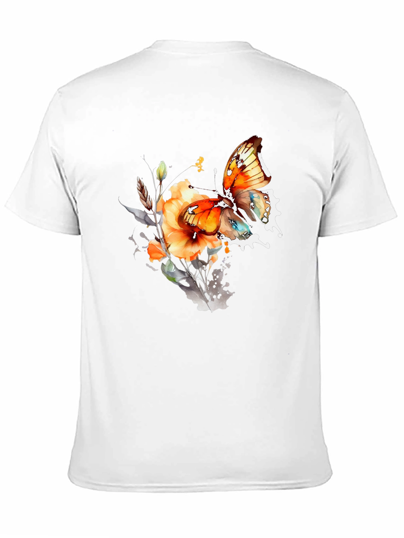Butterfly Floral Graphic T-Shirt - Unique Artistic Design