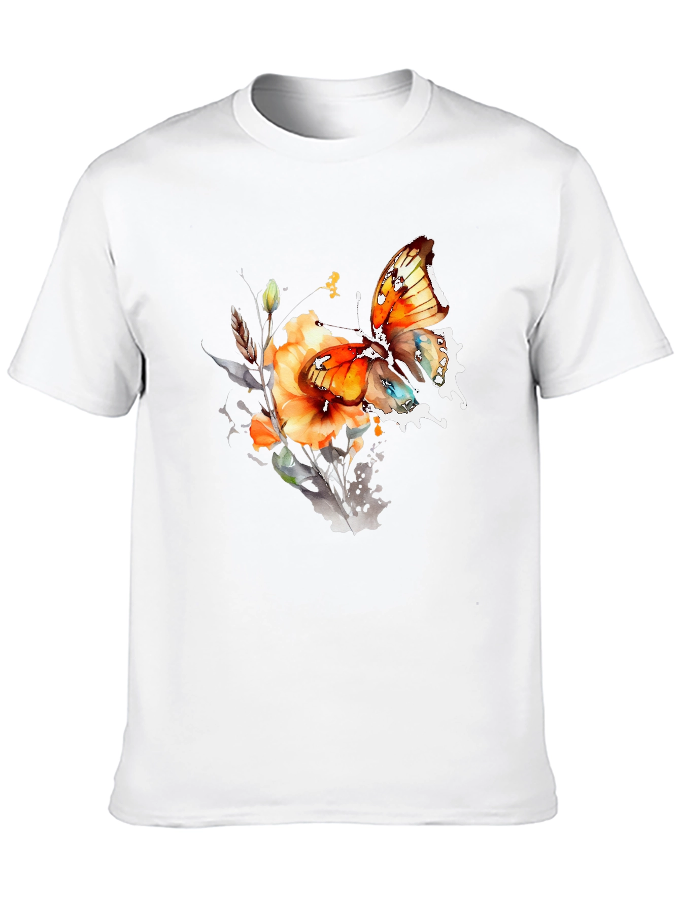 Butterfly Floral Graphic T-Shirt - Unique Artistic Design