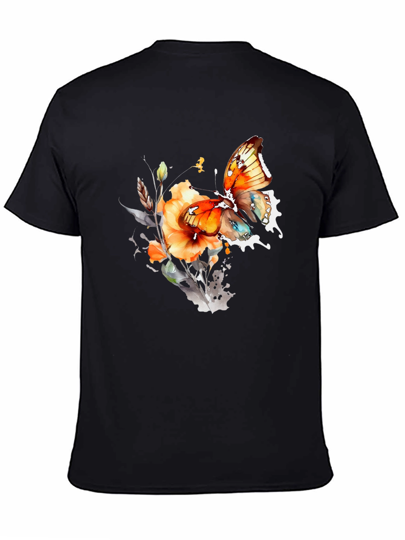 Butterfly Floral Graphic T-Shirt - Unique Artistic Design