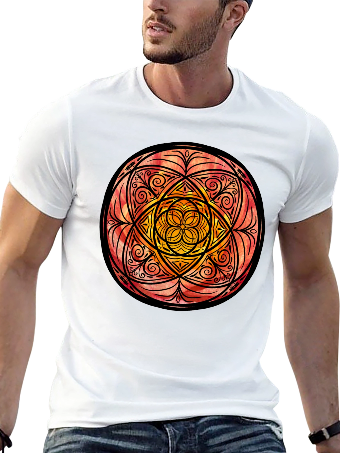 Mandala Graphic Print Black T-Shirt