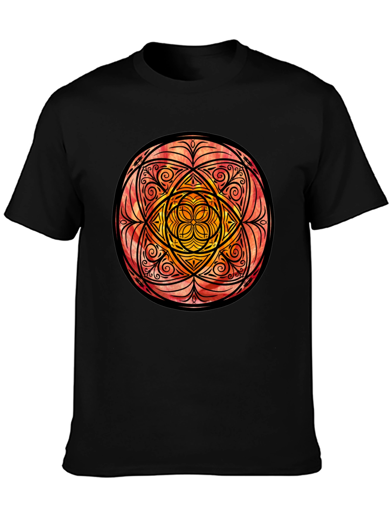 Mandala Graphic Print Black T-Shirt