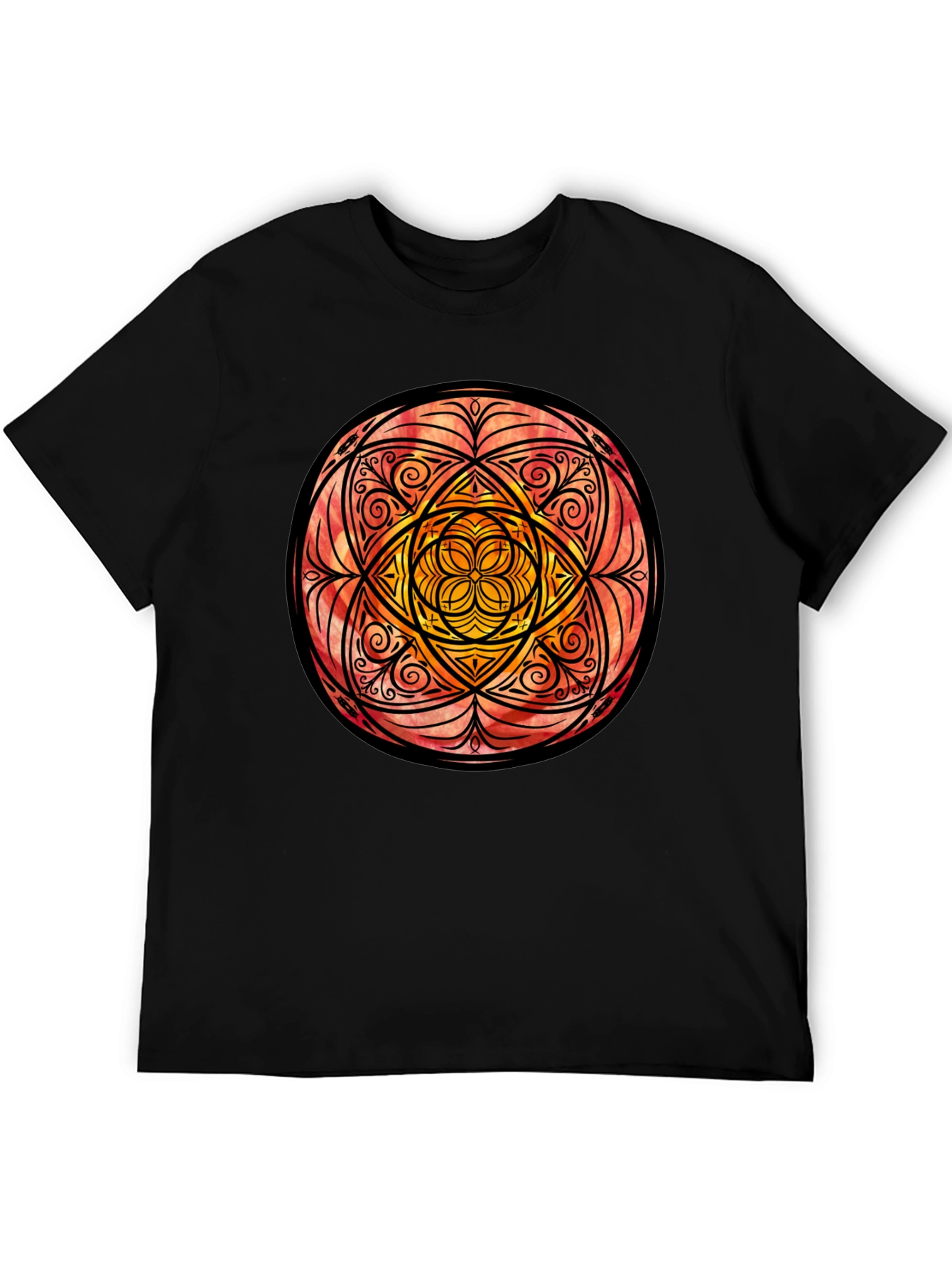 Mandala Graphic Print Black T-Shirt
