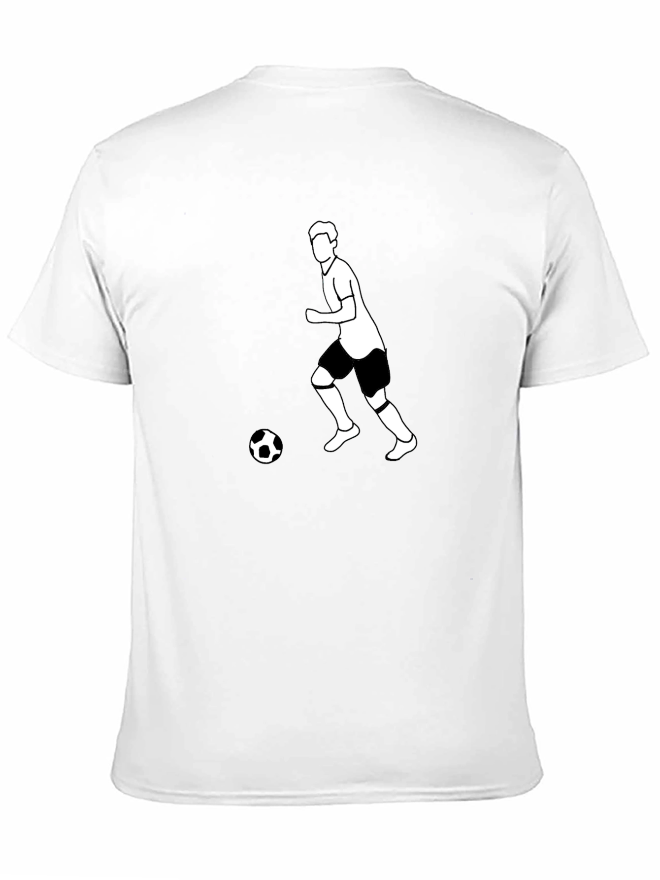 Soccer Player Graphic Tee - Black Cotton T-Shirt