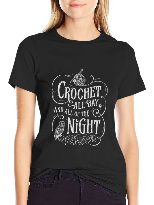 Crochet All Day Graphic Tee - Restless Hands Club Shirt