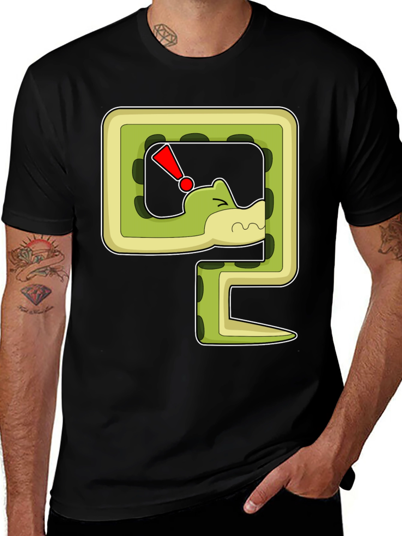 Snarky Snake Cartoon Graphic Print T-Shirt