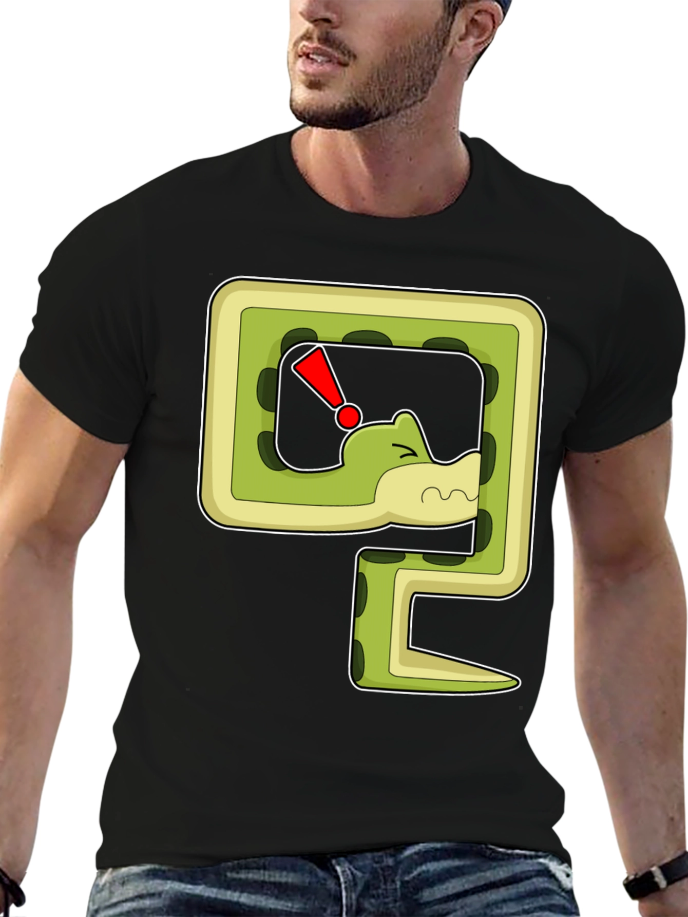 Snarky Snake Cartoon Graphic Print T-Shirt