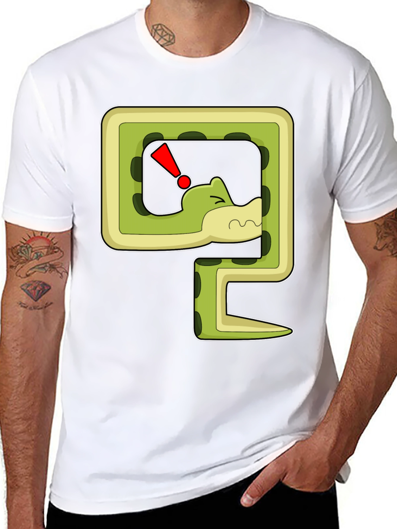 Snarky Snake Cartoon Graphic Print T-Shirt
