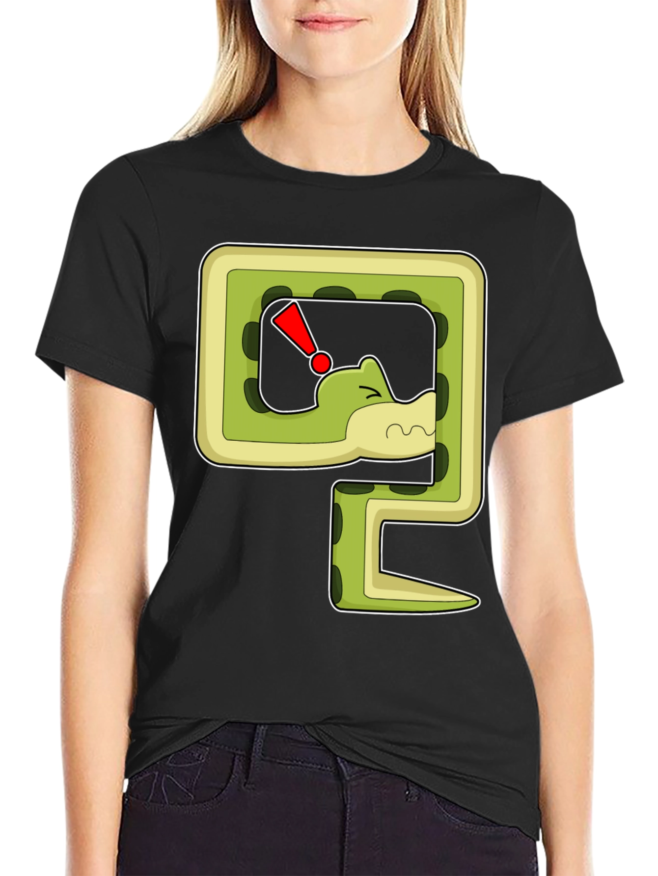 Snarky Snake Cartoon Graphic Print T-Shirt