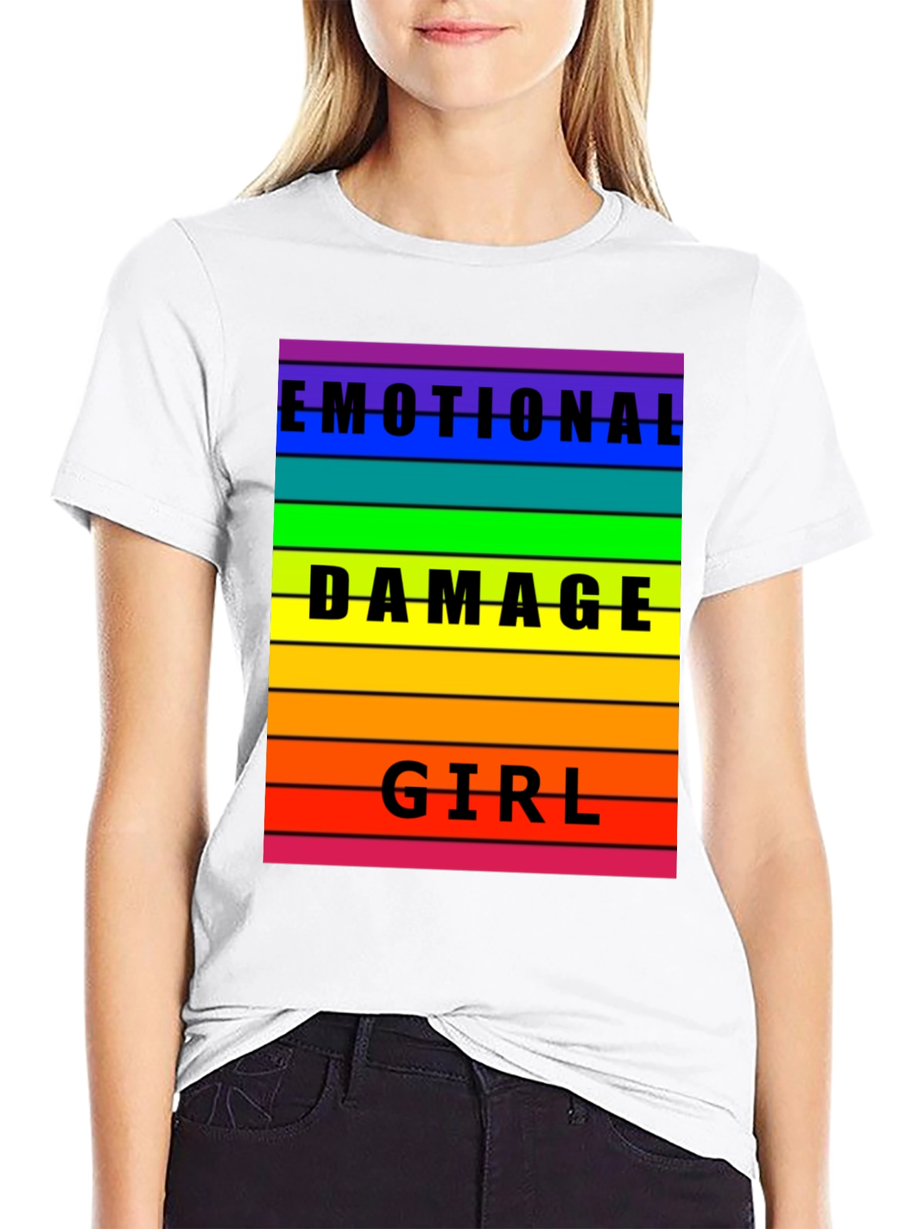 Emotional Damage Girl Rainbow T-Shirt
