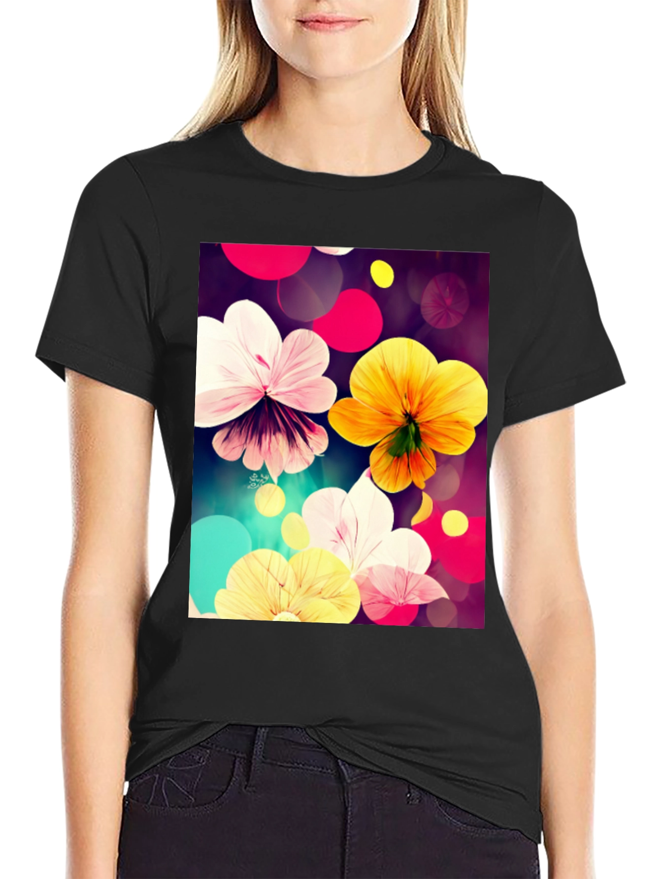 Floral Abstract Art Print T-Shirt