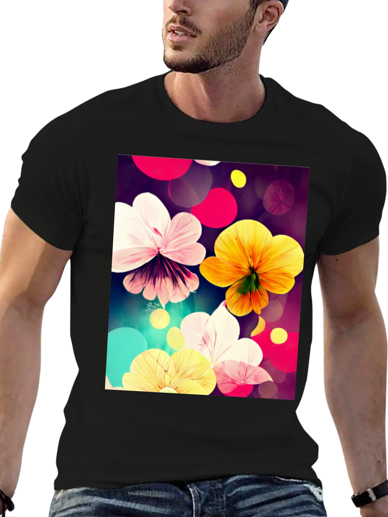 Floral Abstract Art Print T-Shirt