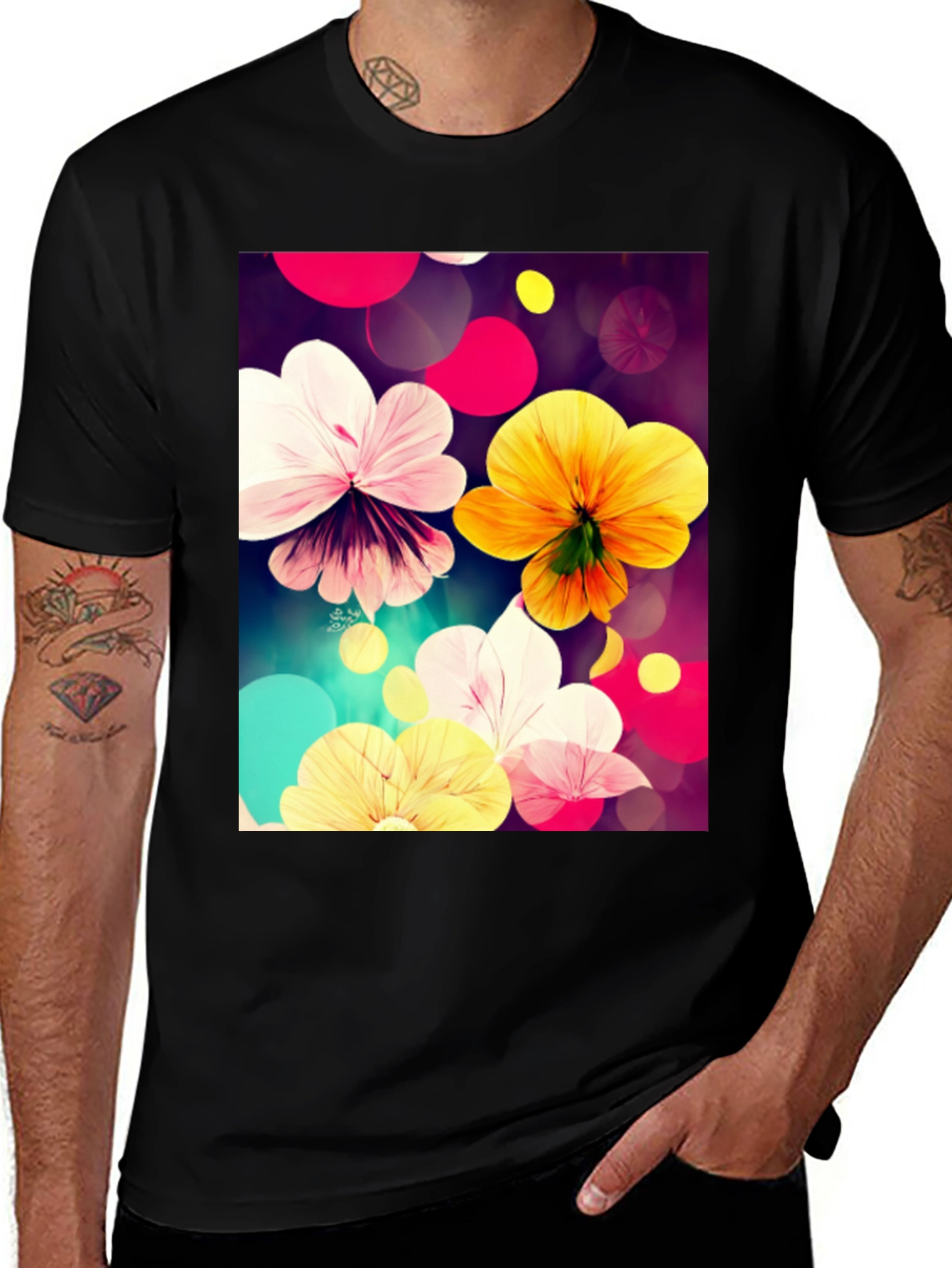 Floral Abstract Art Print T-Shirt