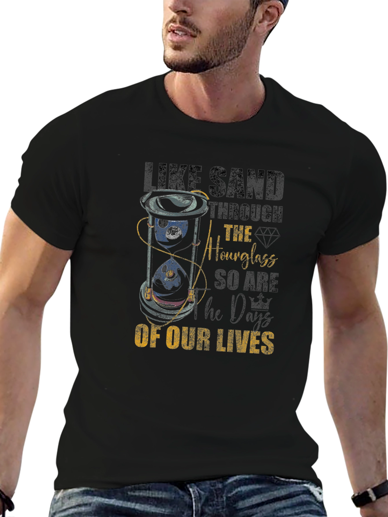 Hourglass Days of Our Lives Black T-Shirt