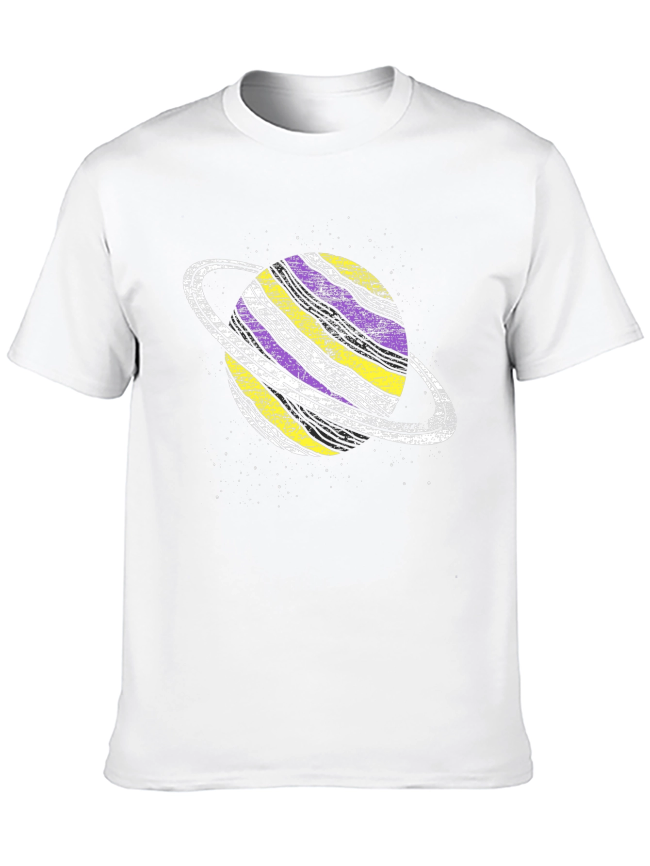 Non-Binary Planet Saturn Graphic Tee - Black