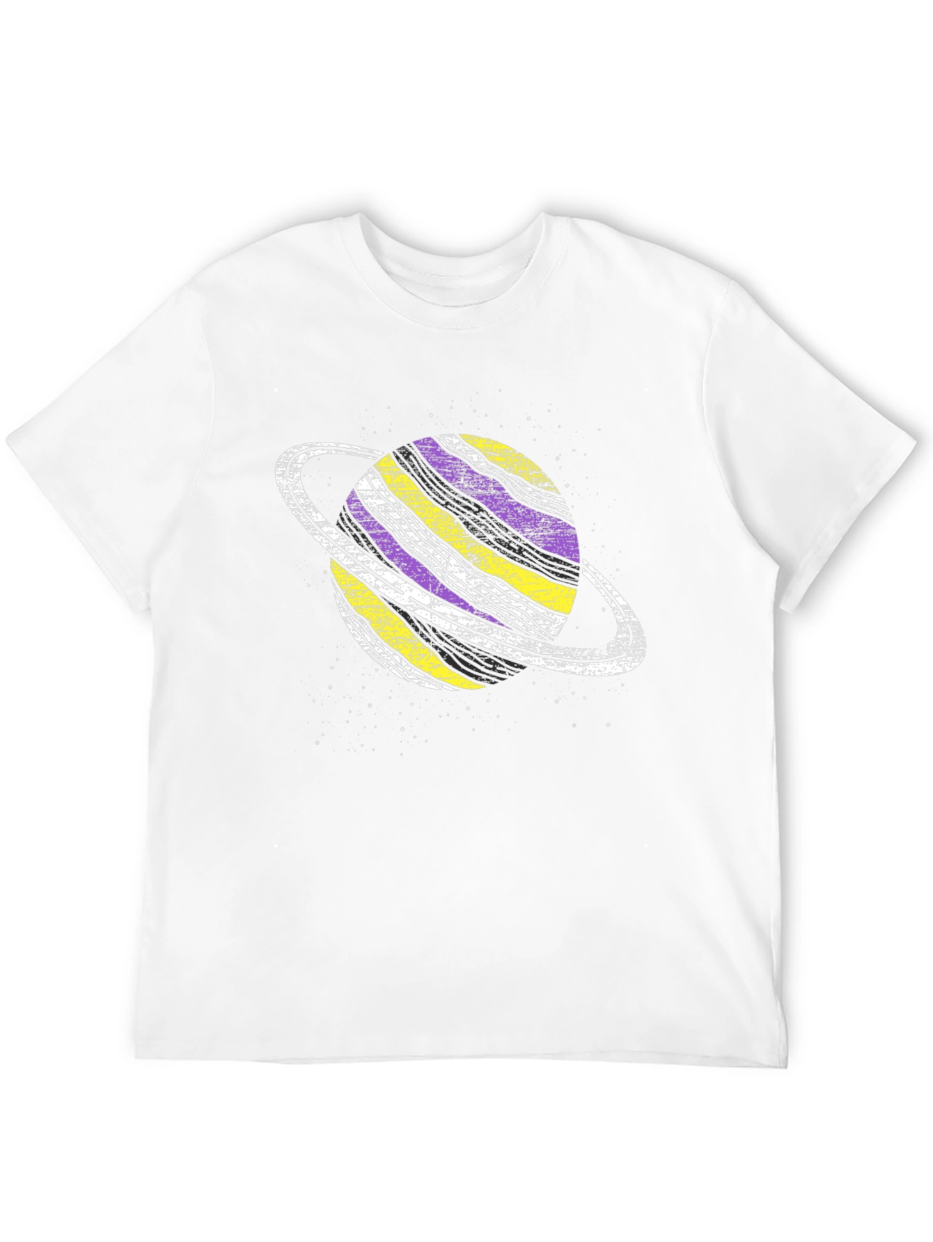 Non-Binary Planet Saturn Graphic Tee - Black