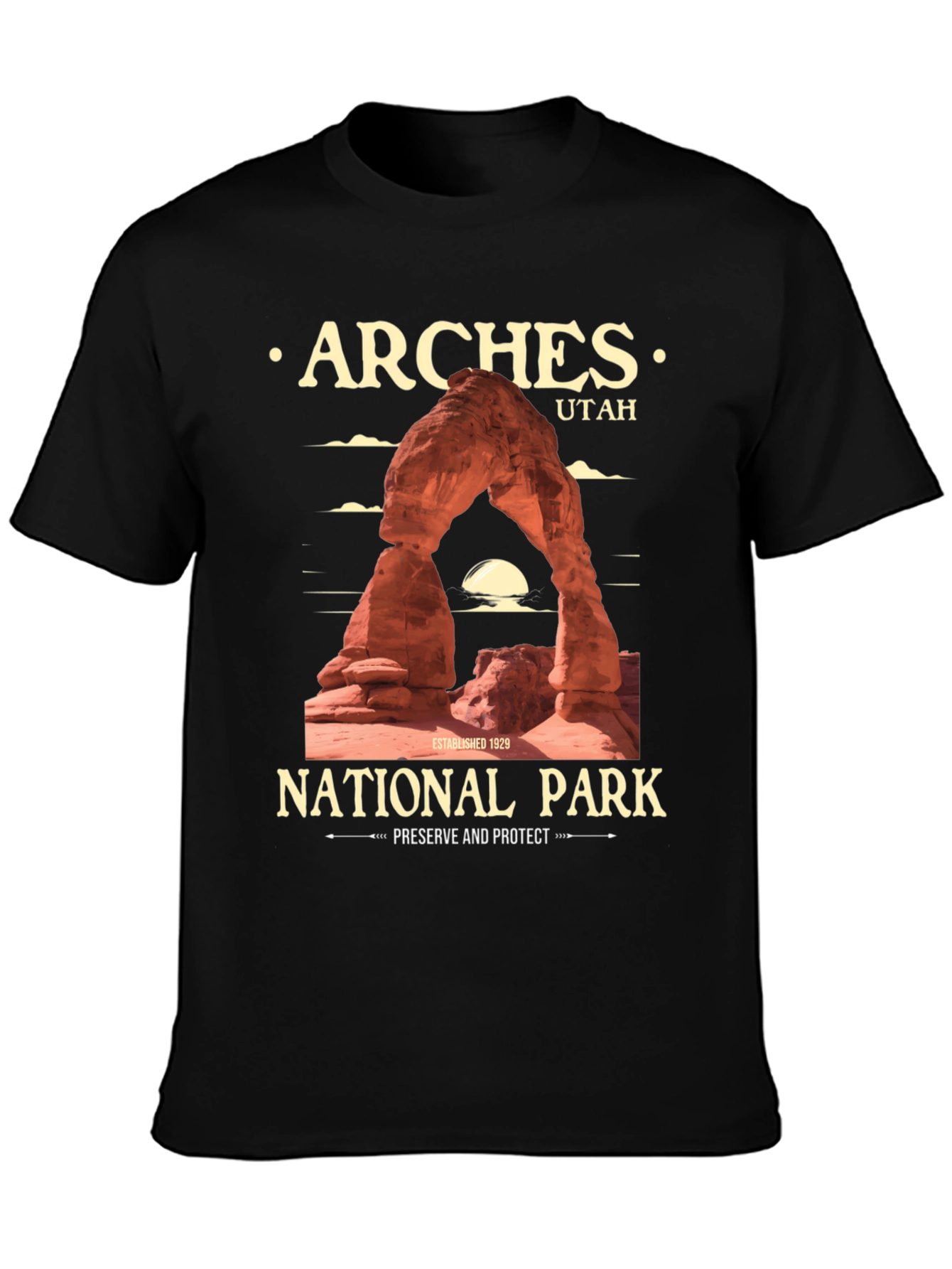 Arches National Park Black T-Shirt