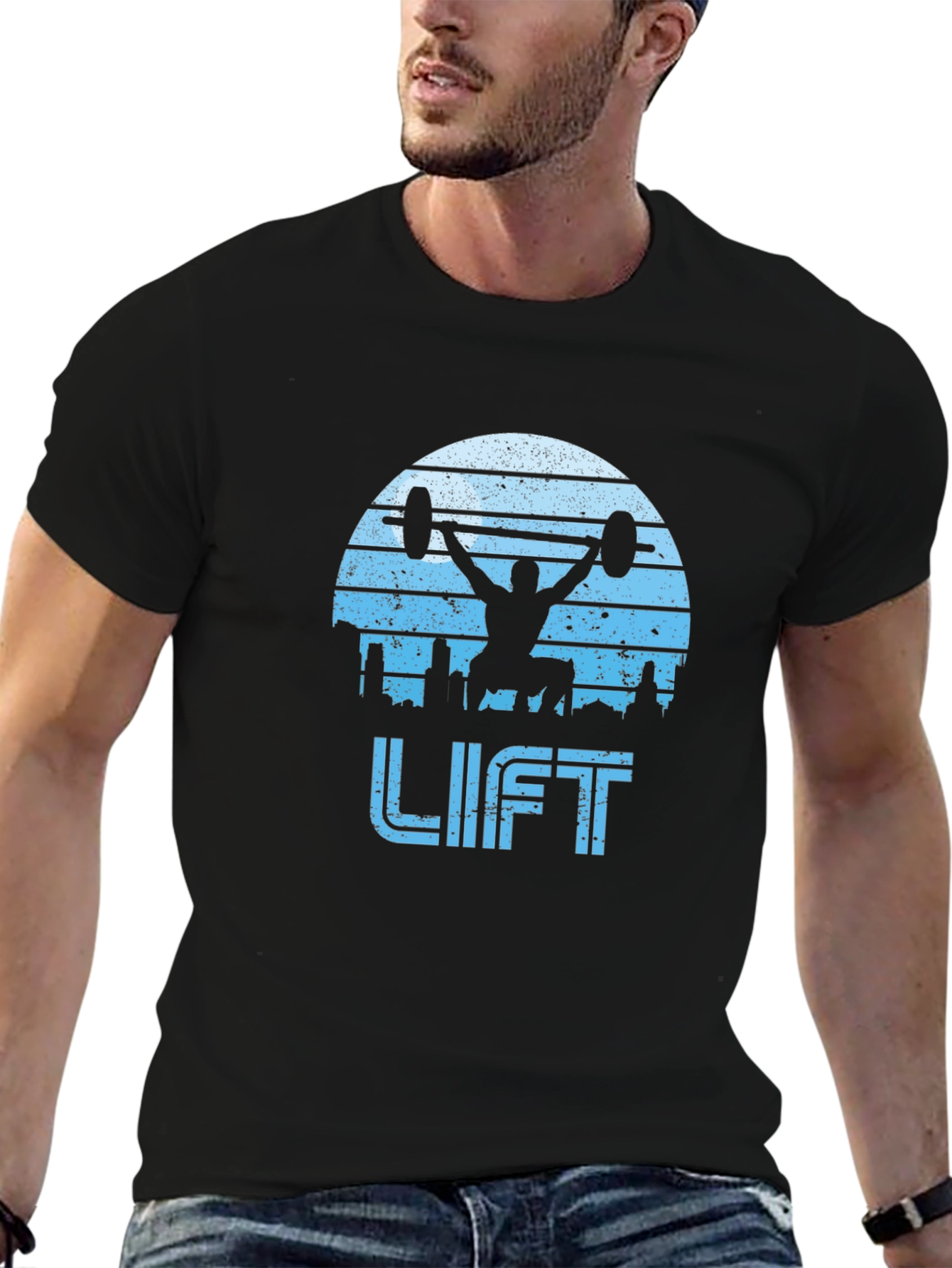 Retro Lift Graphic T-Shirt - Black