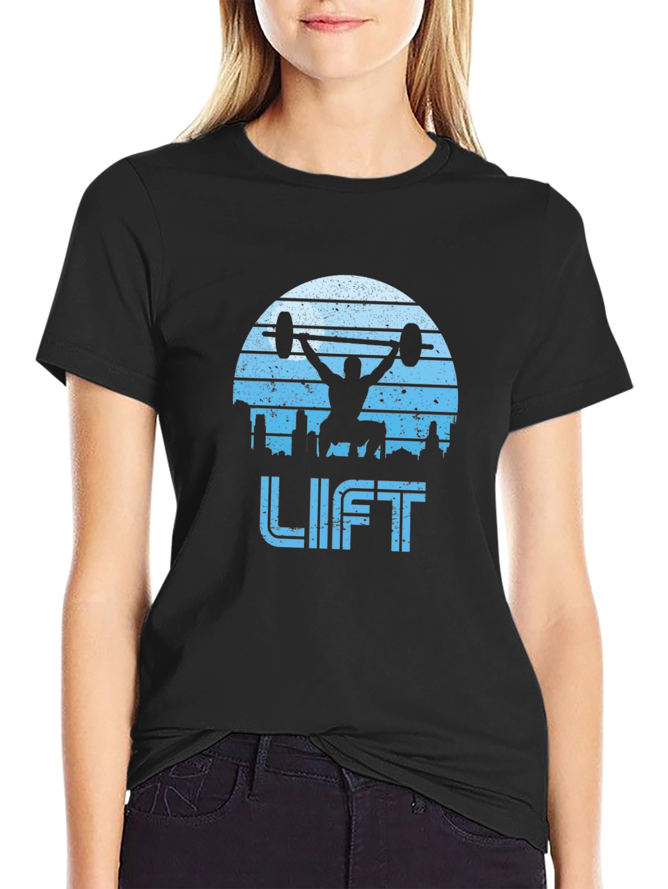 Retro Lift Graphic T-Shirt - Black