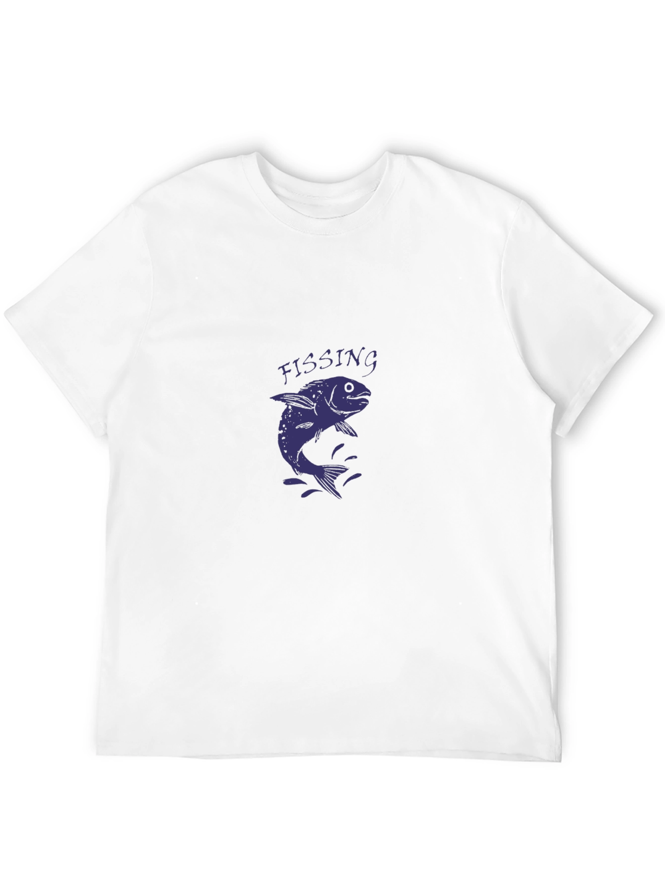 Mens Black FISSING Fish Graphic T-Shirt