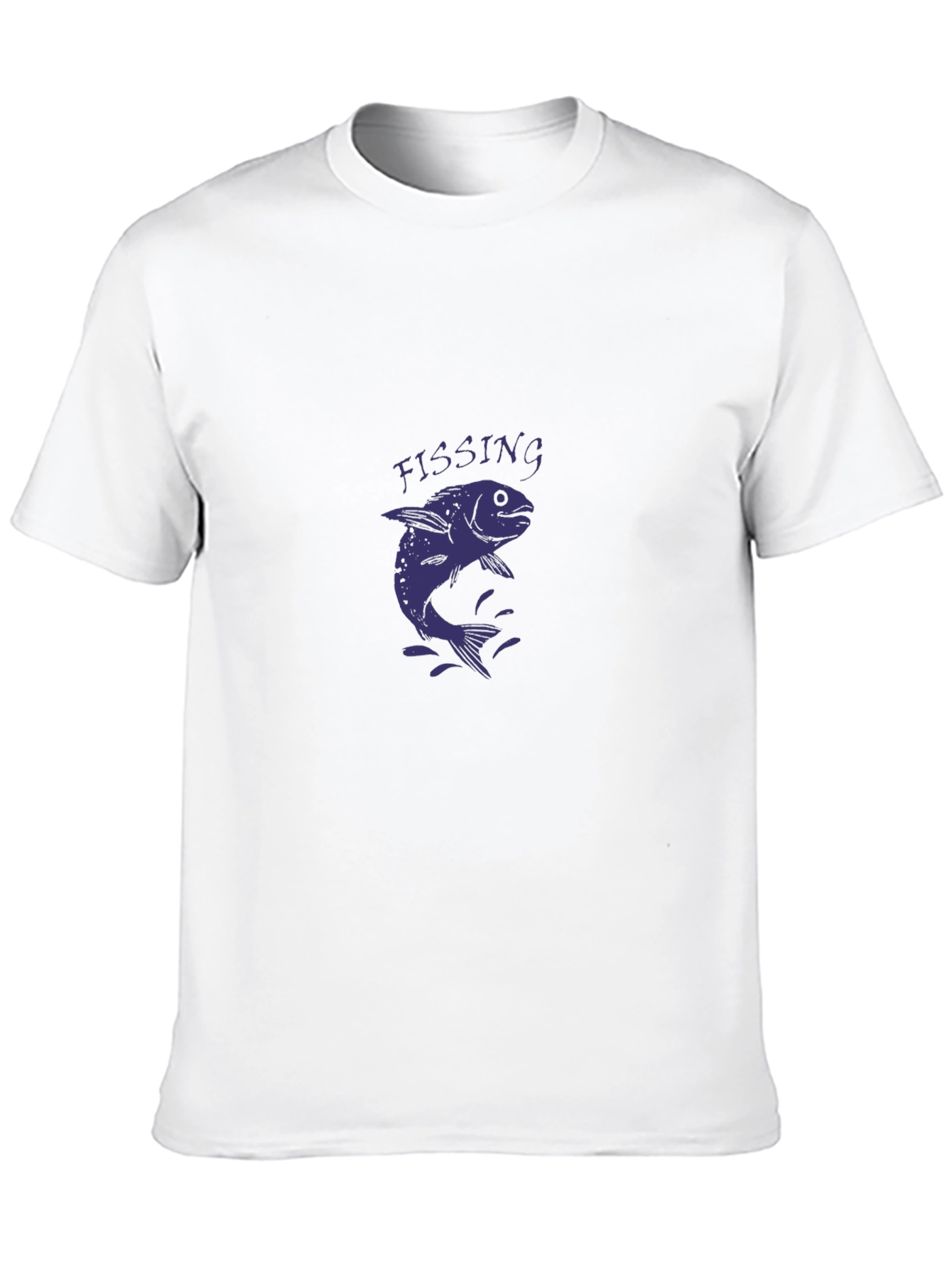 Mens Black FISSING Fish Graphic T-Shirt