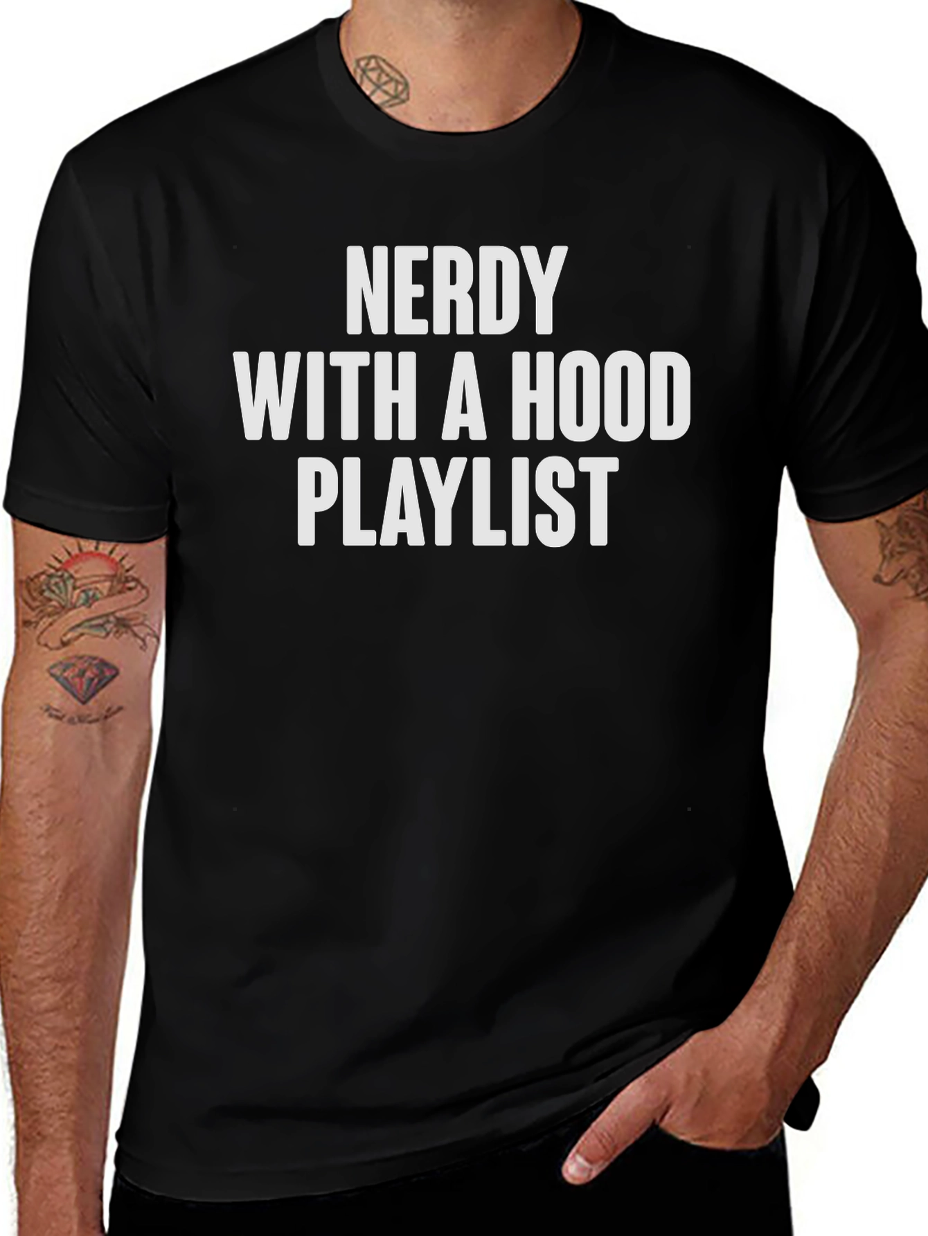 Nerdy With a Hood Playlist Graphic Tee