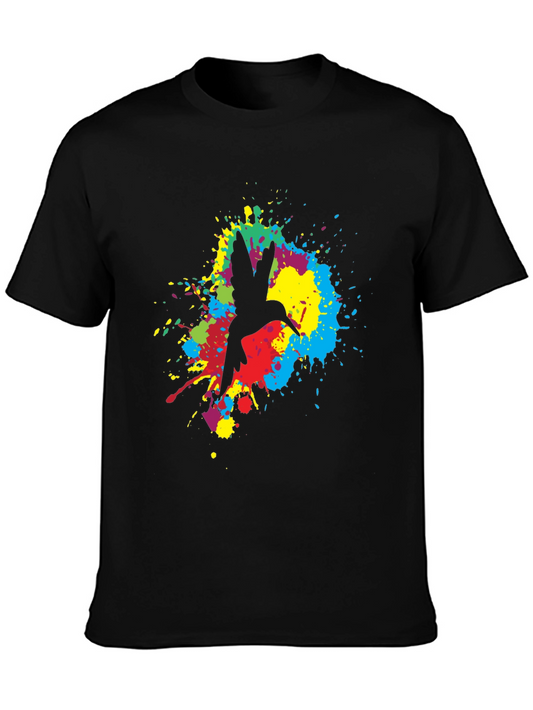 Hummingbird Splash Graphic Black T-Shirt