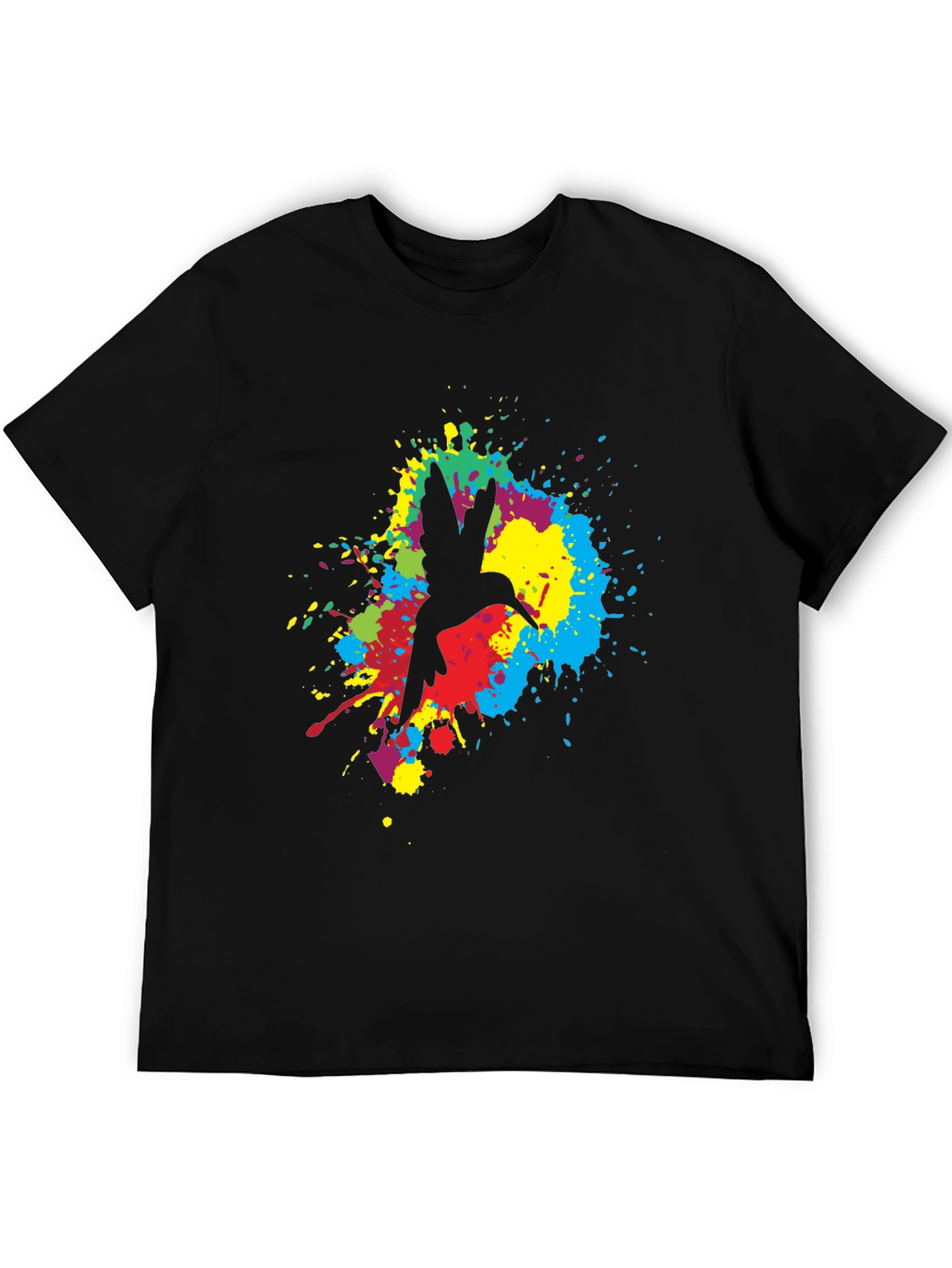 Hummingbird Splash Graphic Black T-Shirt