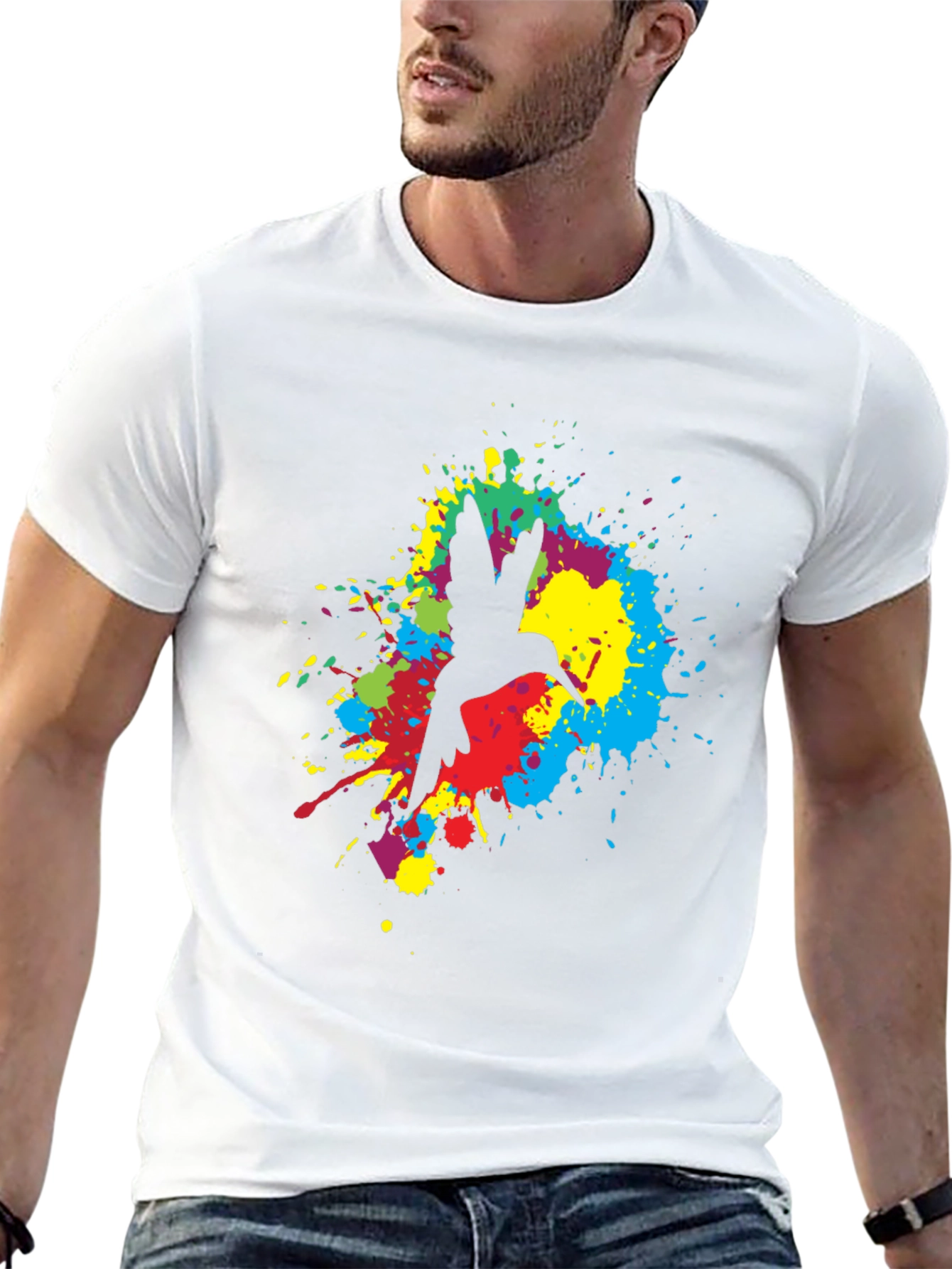 Hummingbird Splash Graphic Black T-Shirt