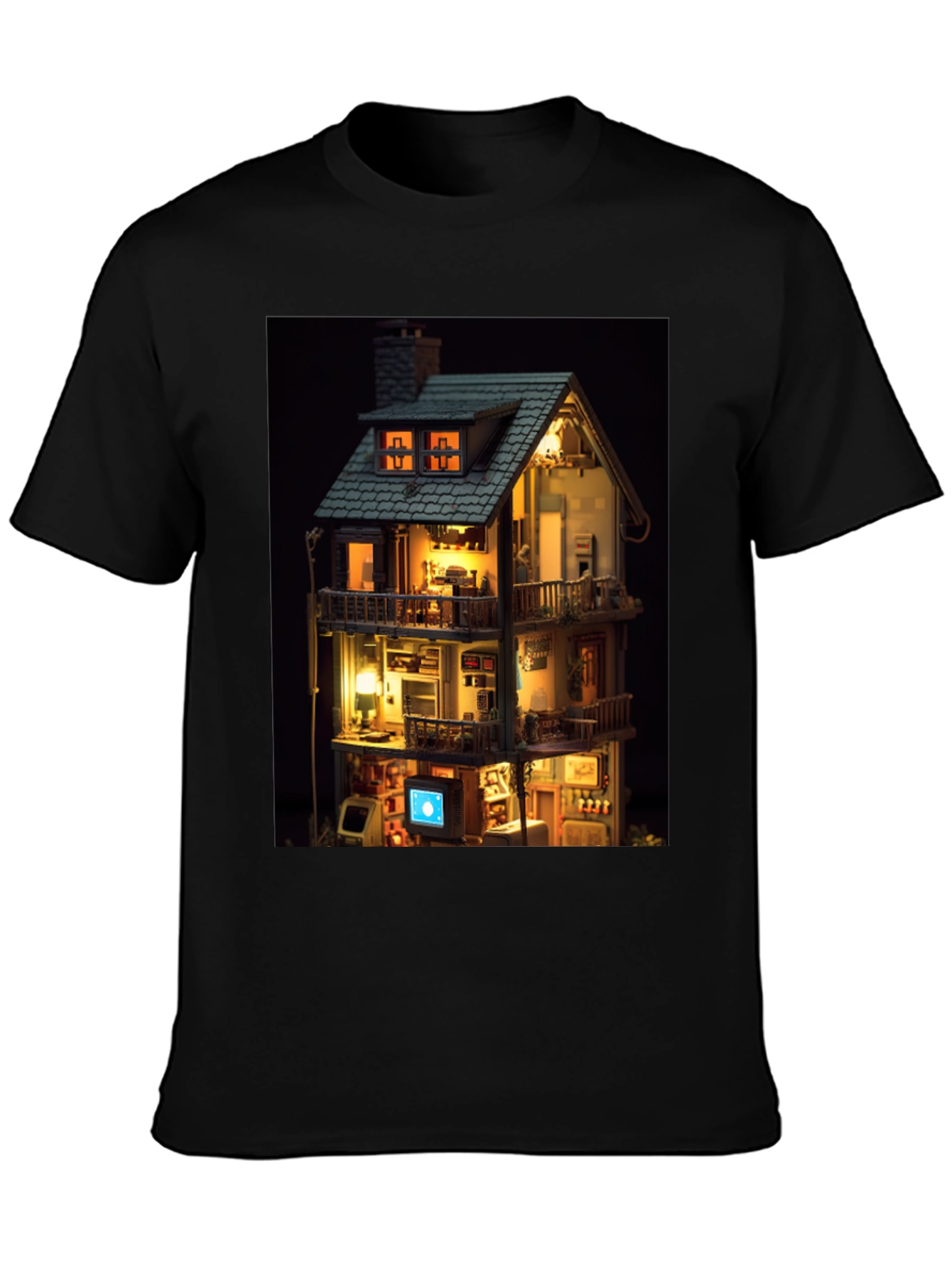 Architectural Dollhouse Graphic Tee - Unique Design