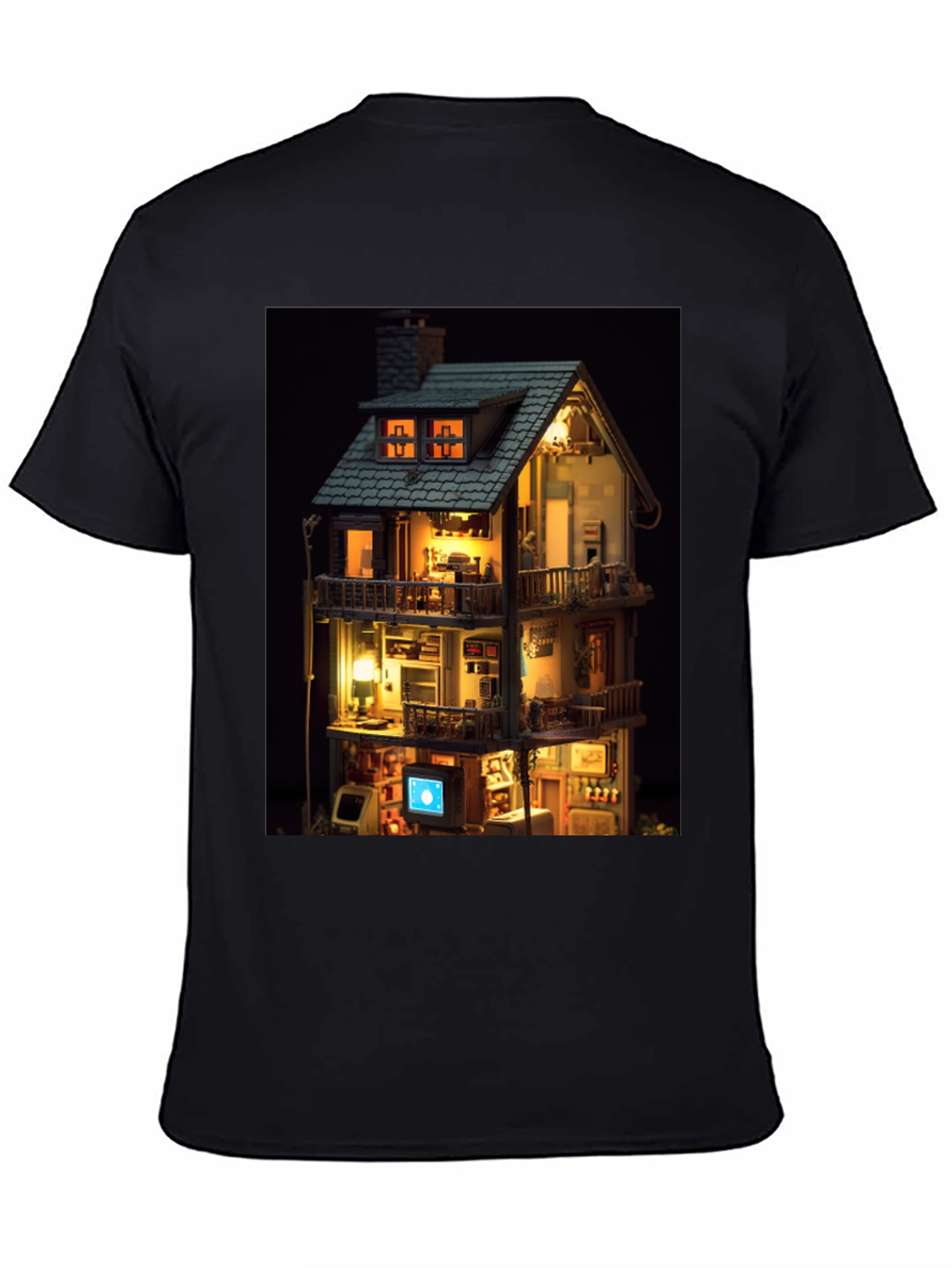 Architectural Dollhouse Graphic Tee - Unique Design